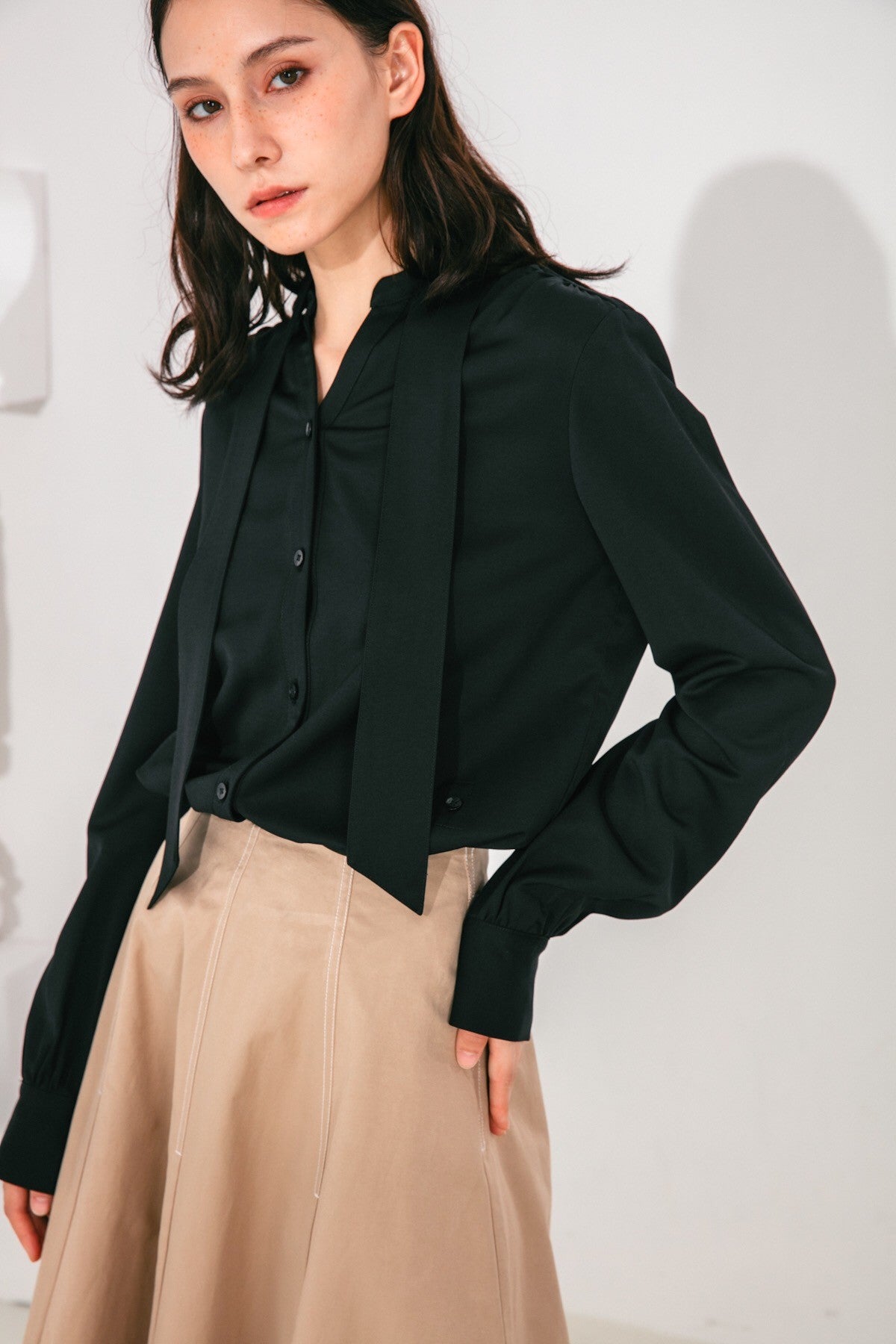 SKYE San Francisco SF shop ethical modern minimalist quality women clothing fashion Eléonore Blouse black 3