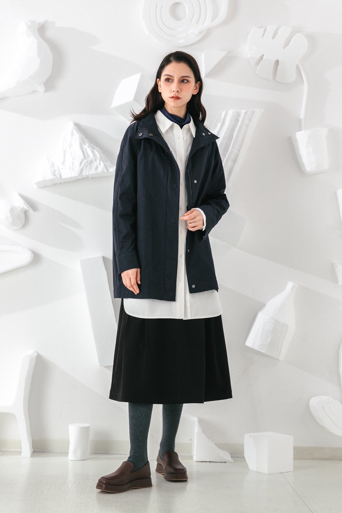 SKYE San Francisco SF shop ethical modern minimalist quality women clothing fashion Gabrielle Coat blue 3