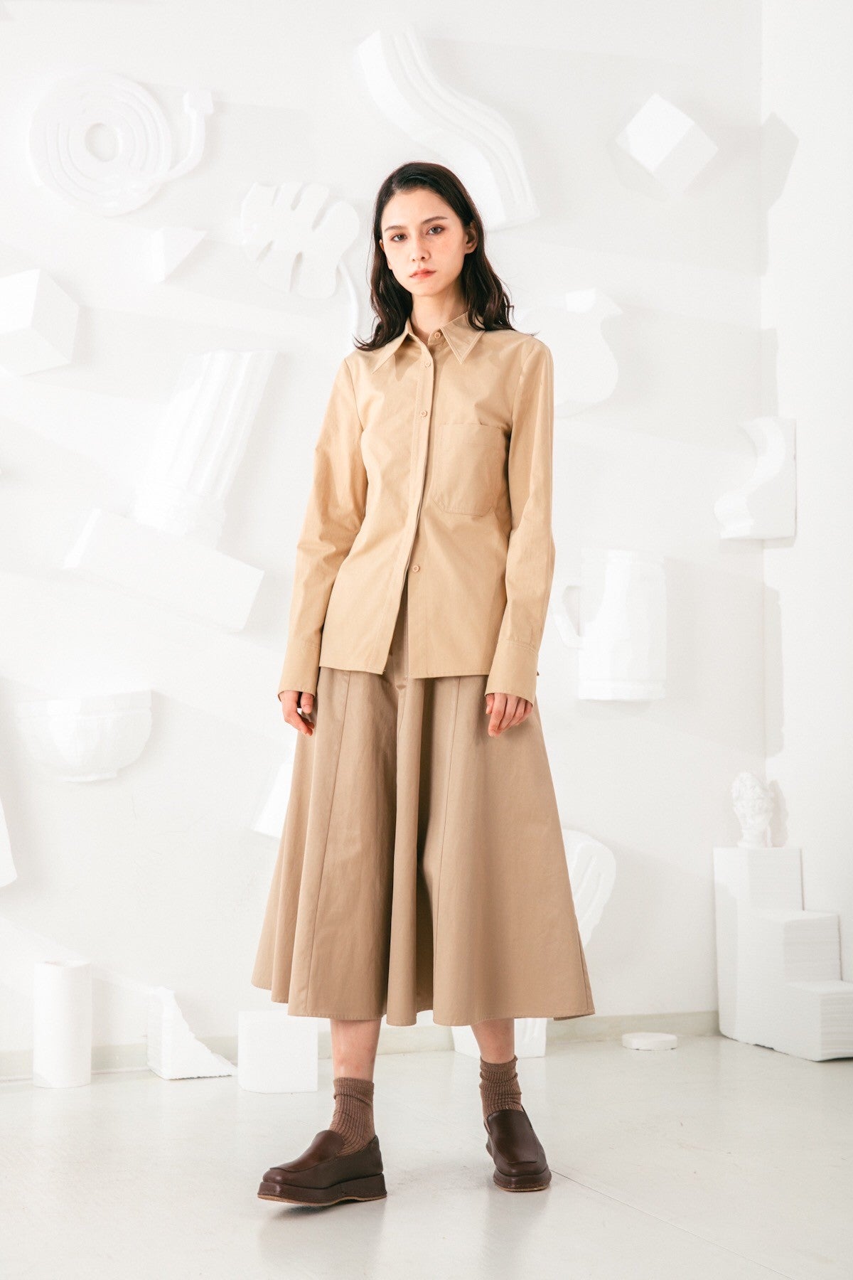 SKYE San Francisco SF shop ethical modern minimalist quality women clothing fashion Jeanne Midi Skirt 3