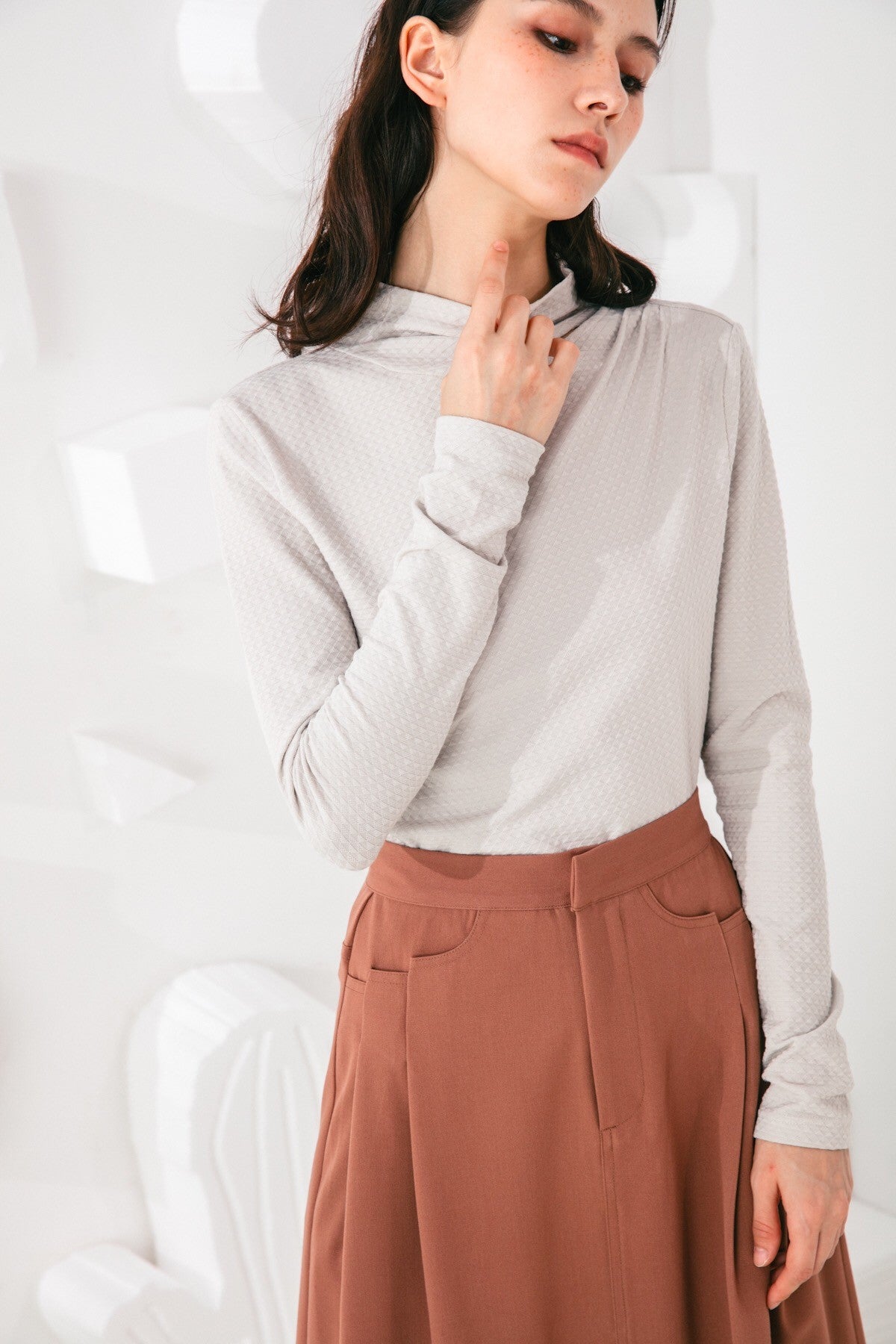 SKYE San Francisco SF shop ethical modern minimalist quality women clothing fashion Marie Top grey 2