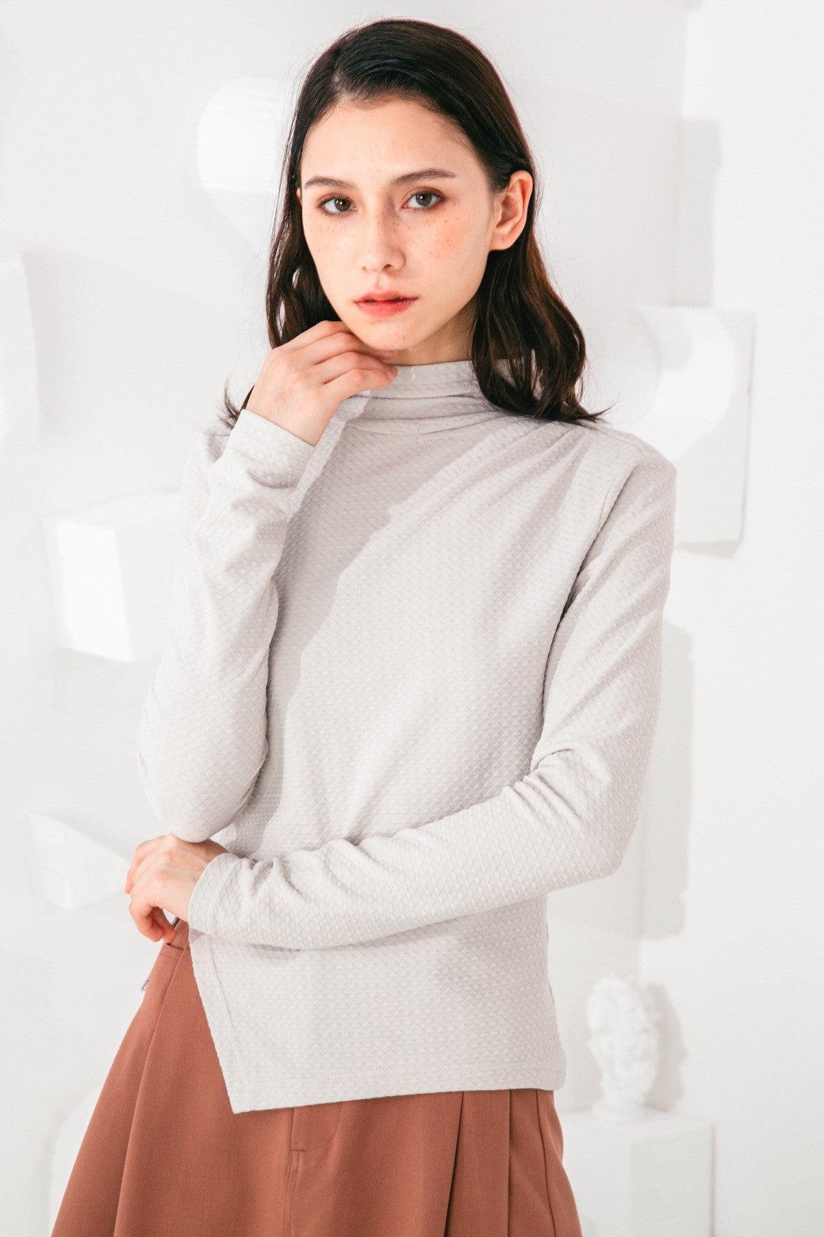 SKYE San Francisco SF shop ethical modern minimalist quality women clothing fashion Marie Top grey 3