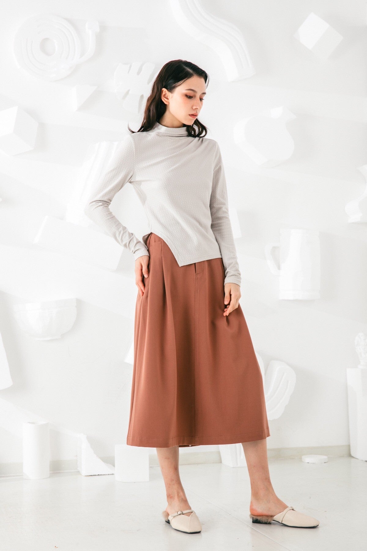 SKYE San Francisco SF shop ethical modern minimalist quality women clothing fashion Marie Top grey 6