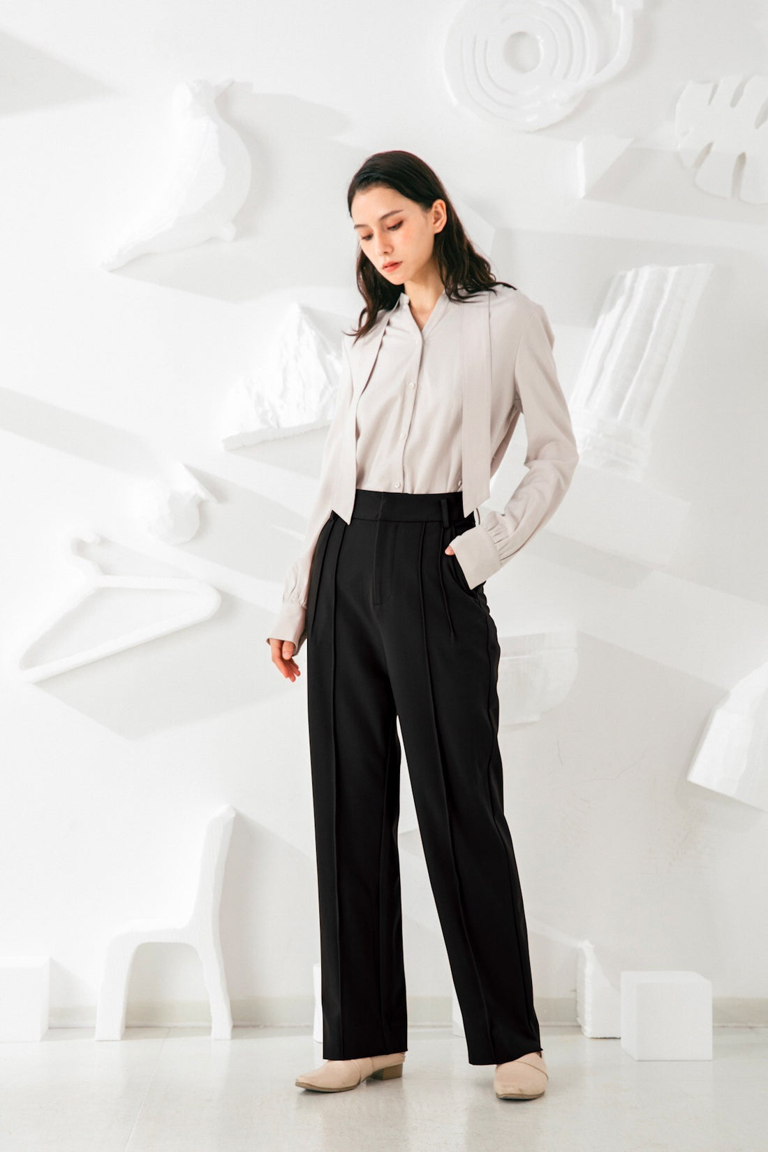 SKYE San Francisco SF shop ethical sustainable modern minimalist elegant quality women clothing fashion brand Adélaide Pants Light Black 2