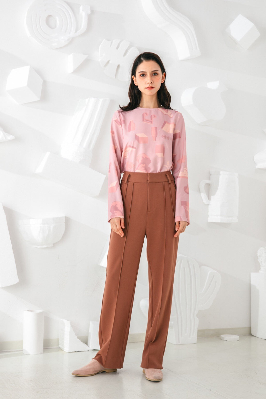 SKYE San Francisco SF shop ethical sustainable modern minimalist elegant quality women clothing fashion brand Adélaide Pants Light Brown 2