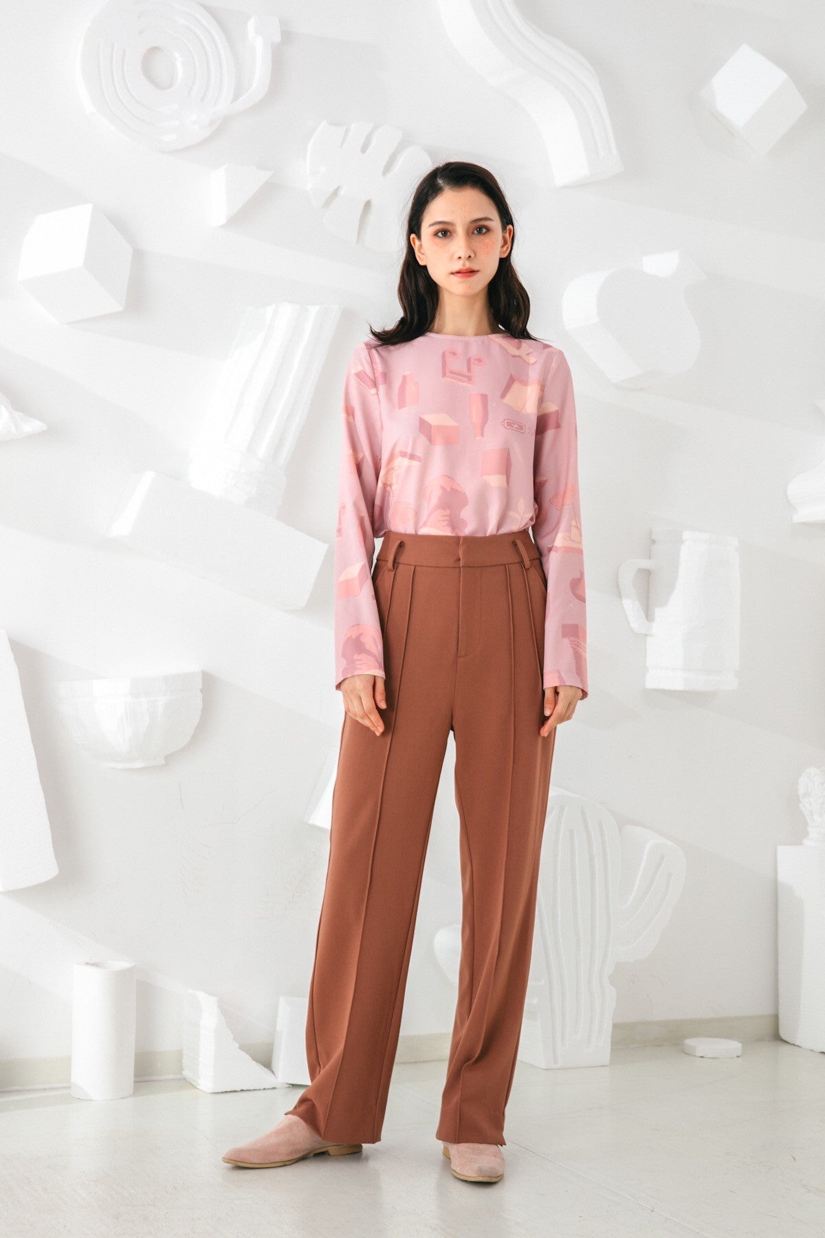 SKYE San Francisco SF shop ethical sustainable modern minimalist elegant quality women clothing fashion brand Adélaide Pants Light Brown 2
