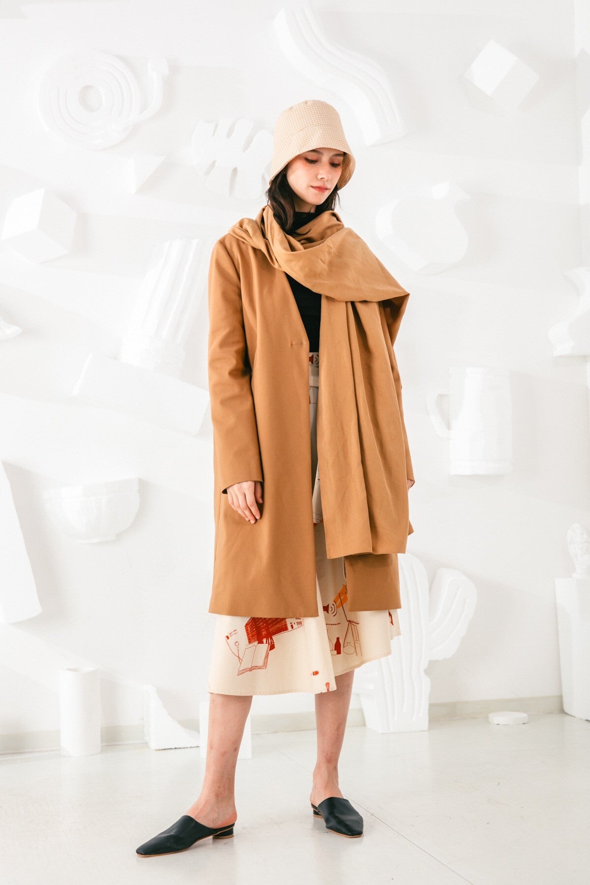 SKYE San Francisco SF shop ethical sustainable modern minimalist elegant quality women clothing fashion brand Fayette Insulated Scarf Coat 2