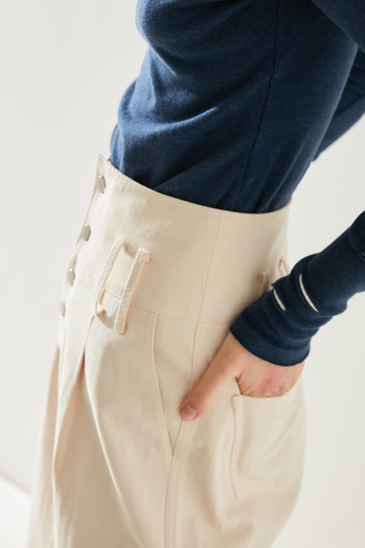 SKYE San Francisco SF shop ethical sustainable modern minimalist elegant quality women clothing fashion brand Nathalie Wide Leg Pants Ivory