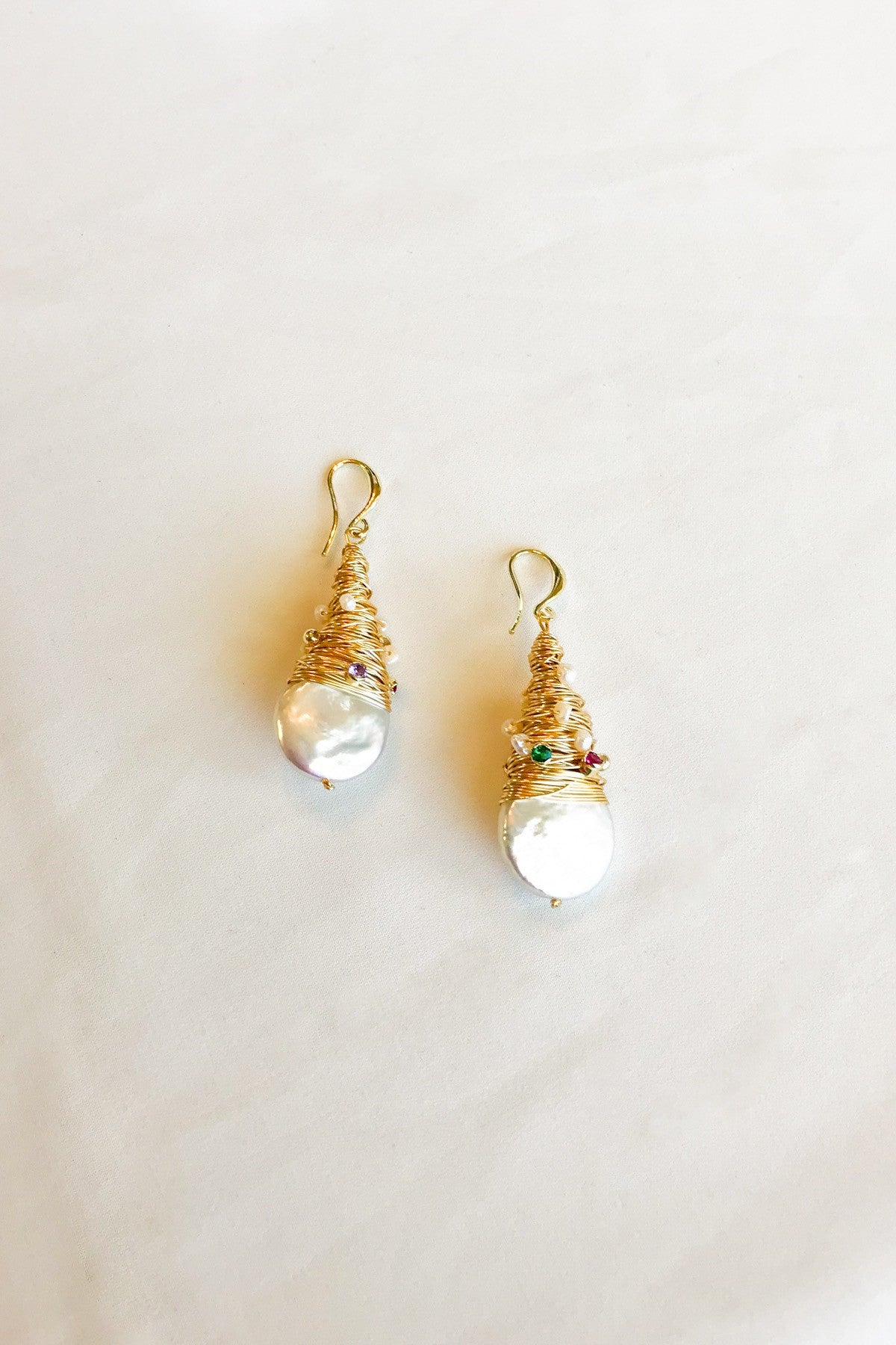 SKYE San Francisco SF shop ethical sustainable modern minimalist luxury women jewelry Spring 2020 Opale 18K Gold Freshwater Pearl Earrings