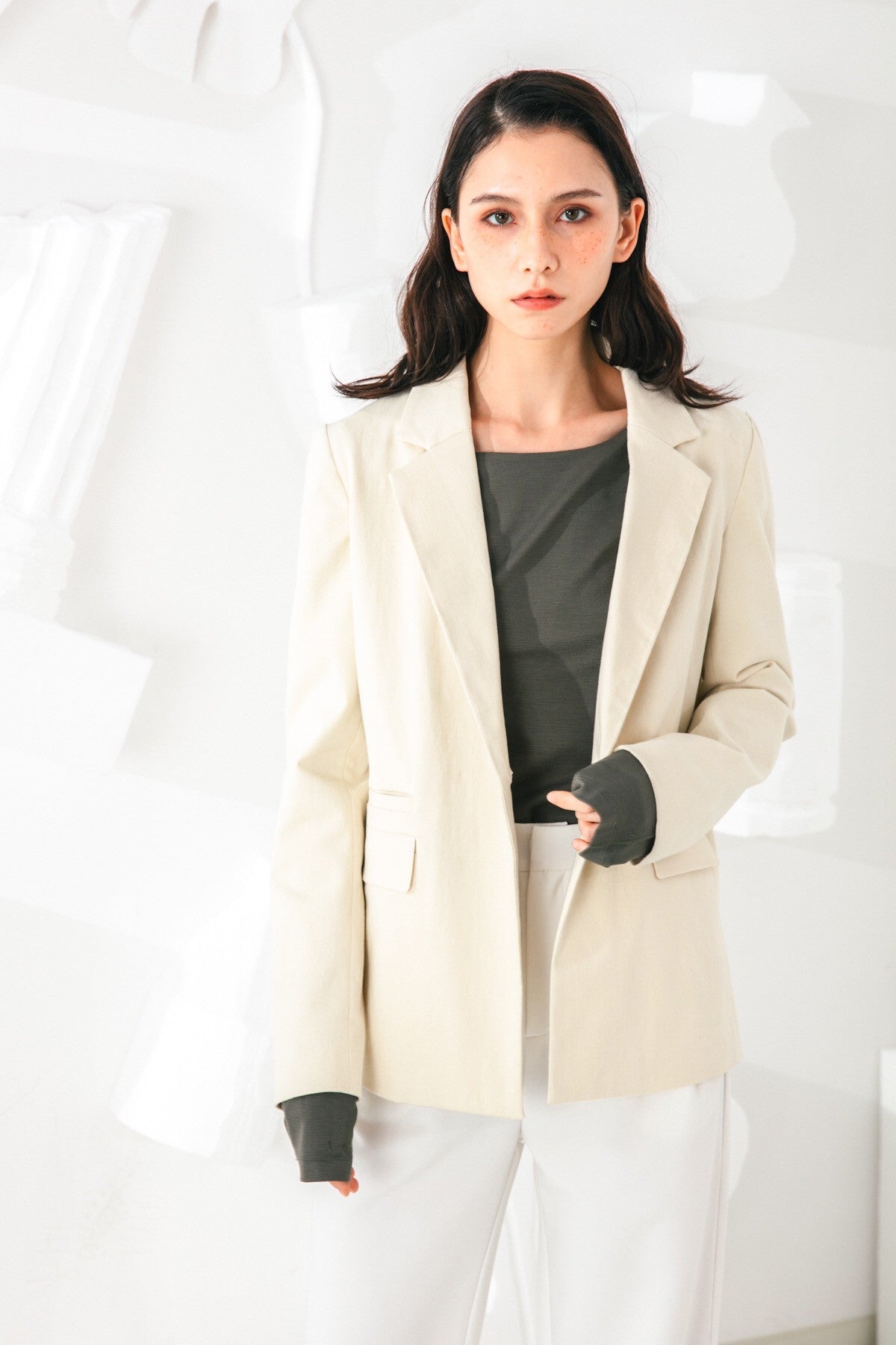 SKYE San Francisco SF shop ethical sustainable modern minimalist quality women clothing fashion Slyvie Top dark green 2