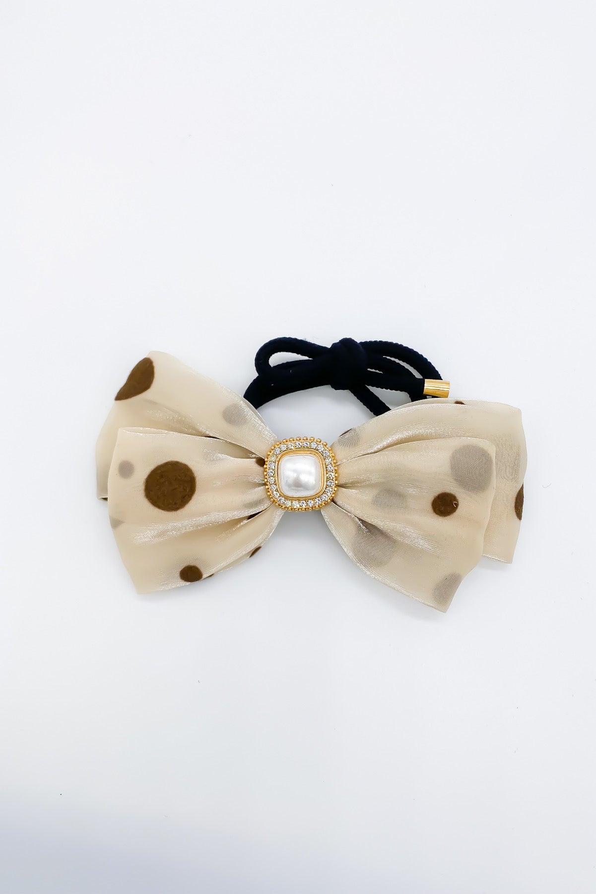 SKYE San Francisco Shop Chic Modern Elegant Classy Women Jewelry French Parisian Minimalist Annette Polka Dot Pearl Bow Scrunchie 2