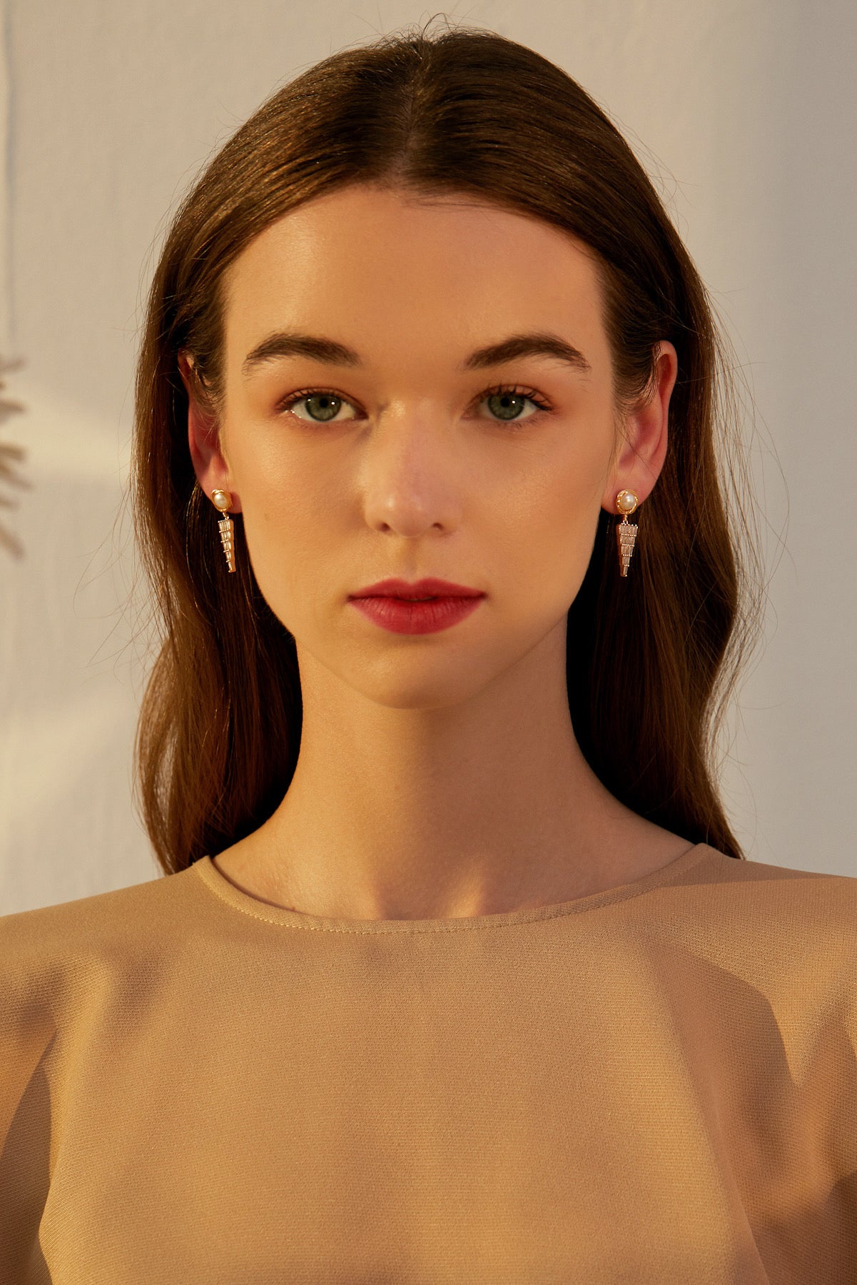SKYE San Francisco Shop Chic Modern Elegant Classy Women Jewelry French Parisian Minimalist Ella Gold Pearl Crystal Drop Earrings 5