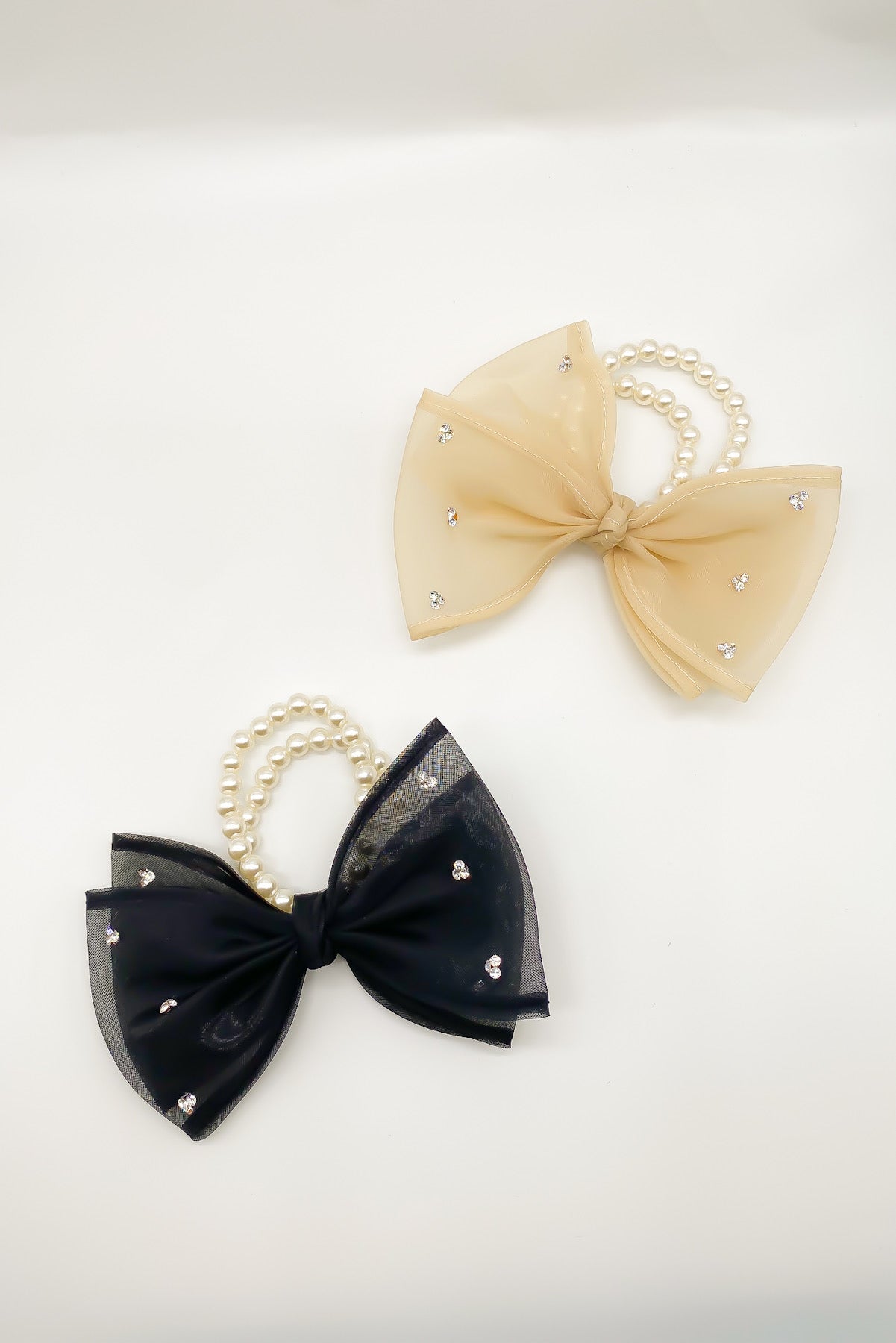 SKYE San Francisco Shop Chic Modern Elegant Classy Women Jewelry French Parisian Minimalist Lisette Organza Bow Pearl Hair Tie 3
