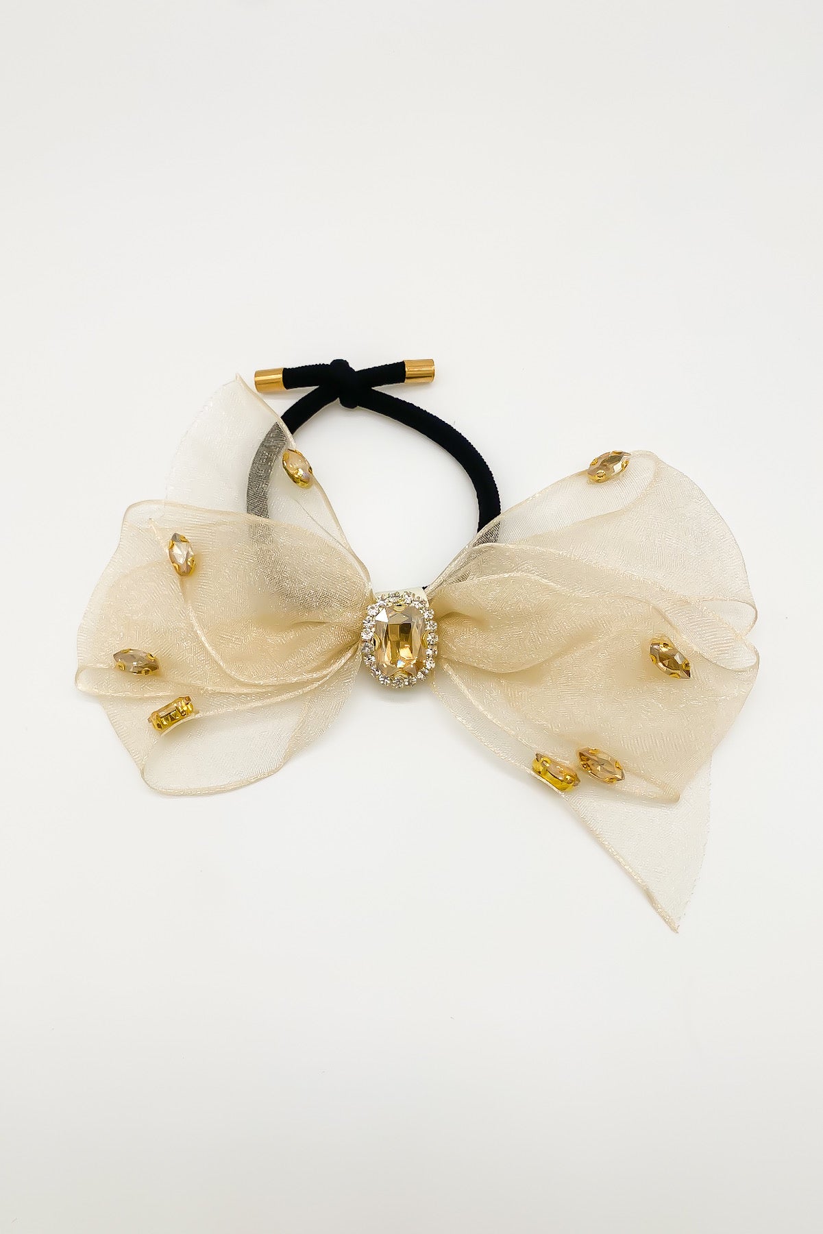 SKYE San Francisco Shop Chic Modern Elegant Classy Women Jewelry French Parisian Minimalist Norah Organza Bow Crystal Hair Tie 2