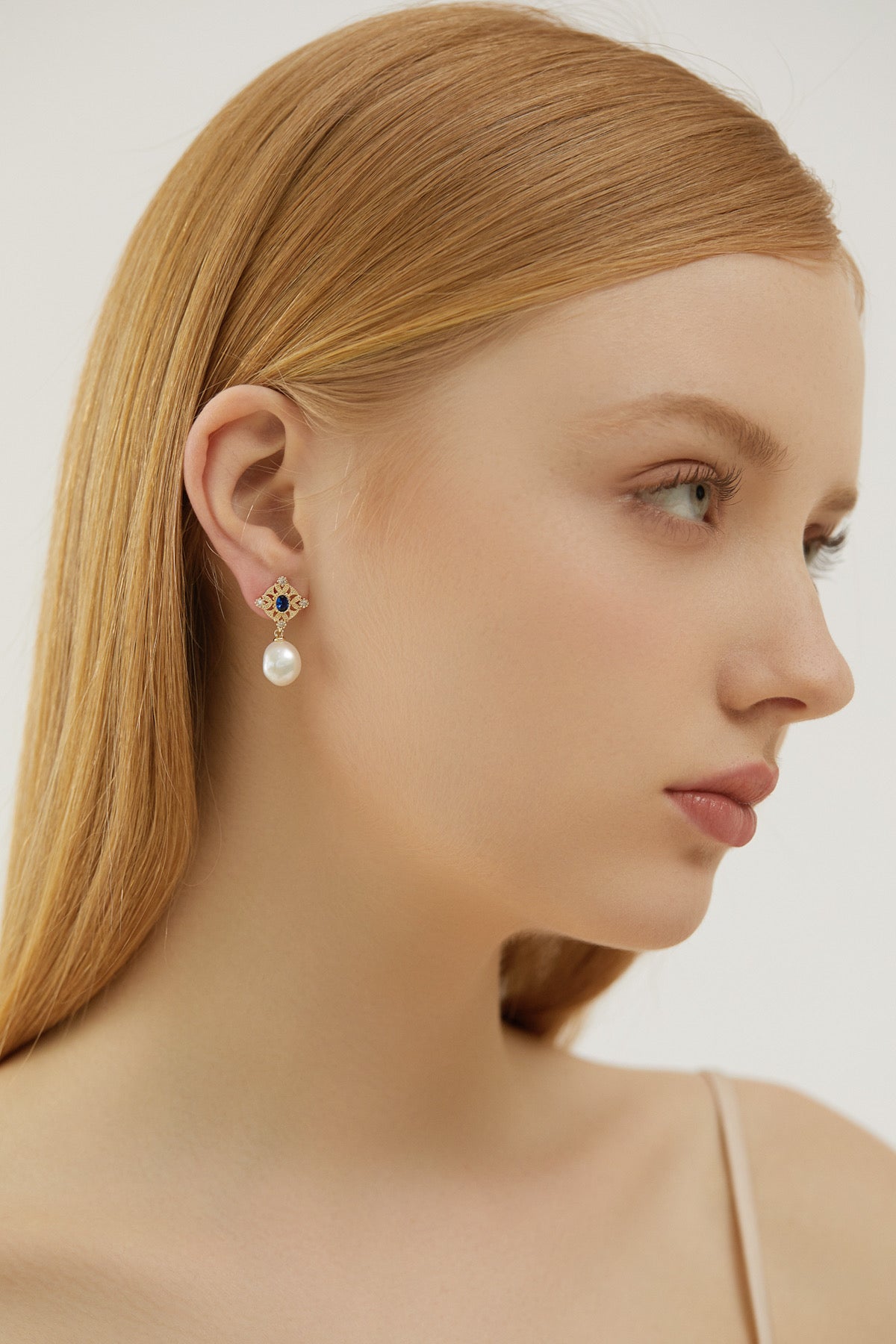 SKYE San Francisco Shop Chic Modern Elegant Classy Women Jewelry French Parisian Minimalist Regine Filigree Crystal Freshwater Pearl Earrings