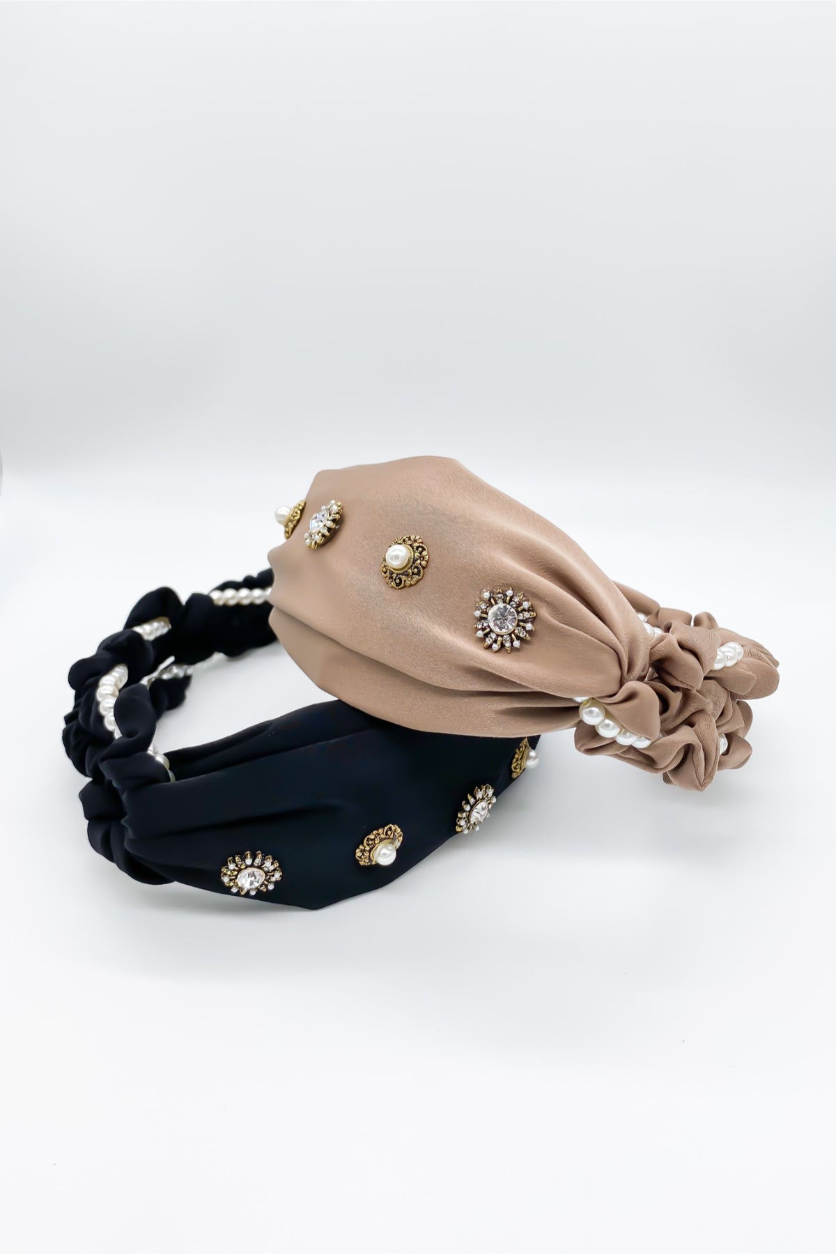 SKYE San Francisco Shop Chic Modern Elegant Classy Women Jewelry French Parisian Minimalist Zahra Satin Crystal Pearl Headband 5