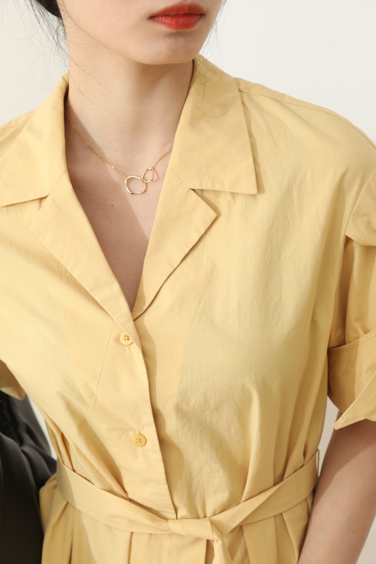 SKYE San Francisco Shop SF Chic Modern Elegant Classy Women Clothing French Parisian Minimalist Fashion Charlotte Belted Shirt Dress 2