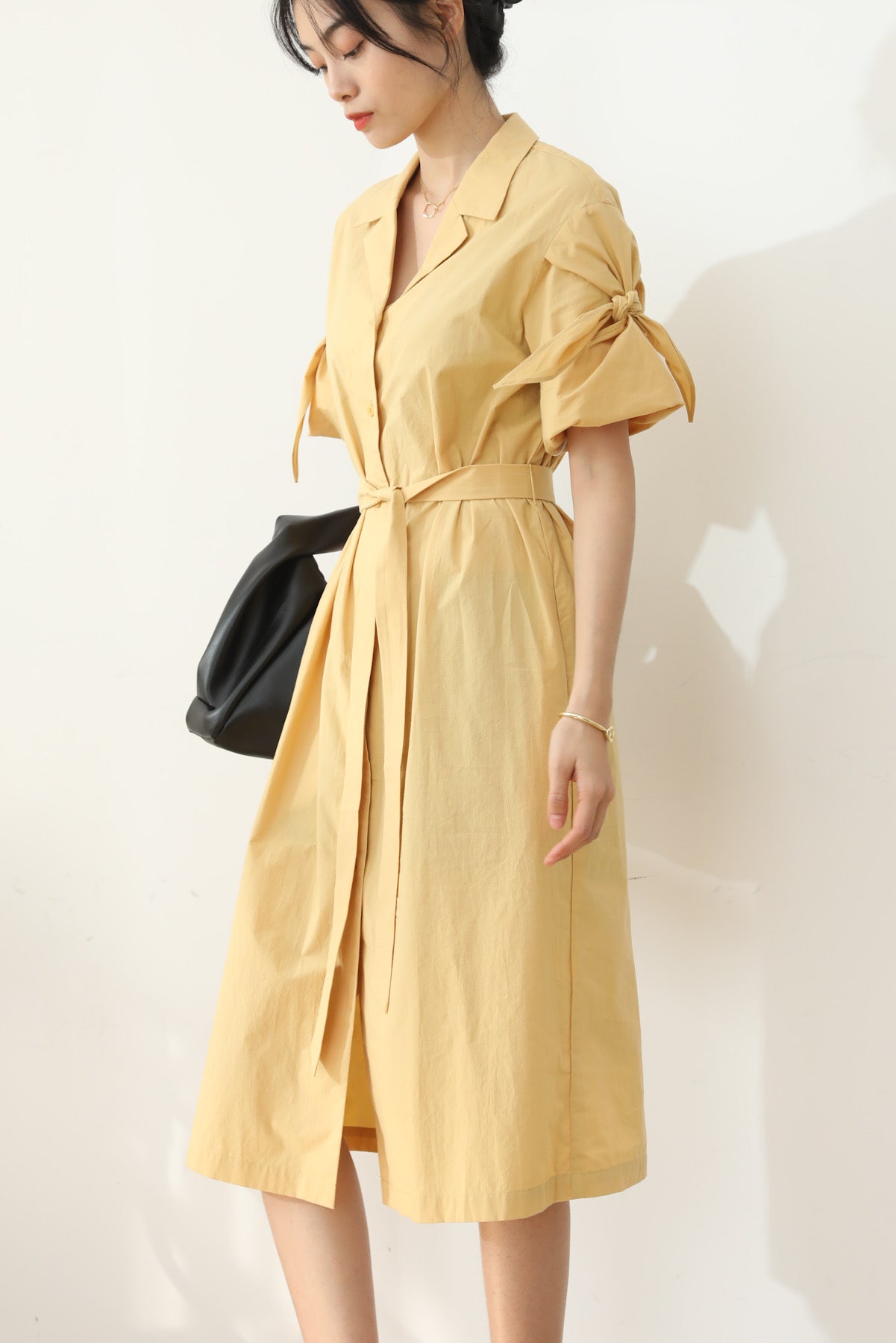 SKYE San Francisco Shop SF Chic Modern Elegant Classy Women Clothing French Parisian Minimalist Fashion Charlotte Belted Shirt Dress 4