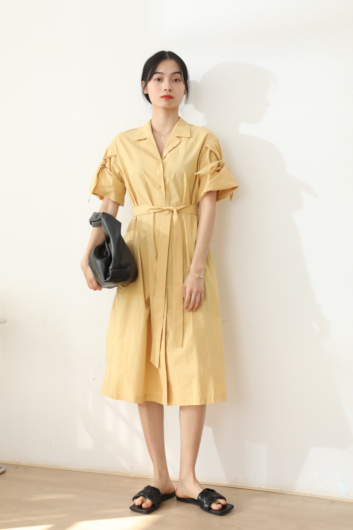 SKYE San Francisco Shop SF Chic Modern Elegant Classy Women Clothing French Parisian Minimalist Fashion Charlotte Belted Shirt Dress