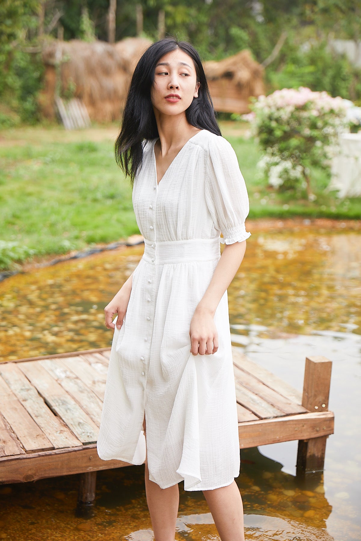 SKYE San Francisco Shop SF Chic Modern Elegant Classy Women Clothing French Parisian Minimalist Fashion Dress white 2