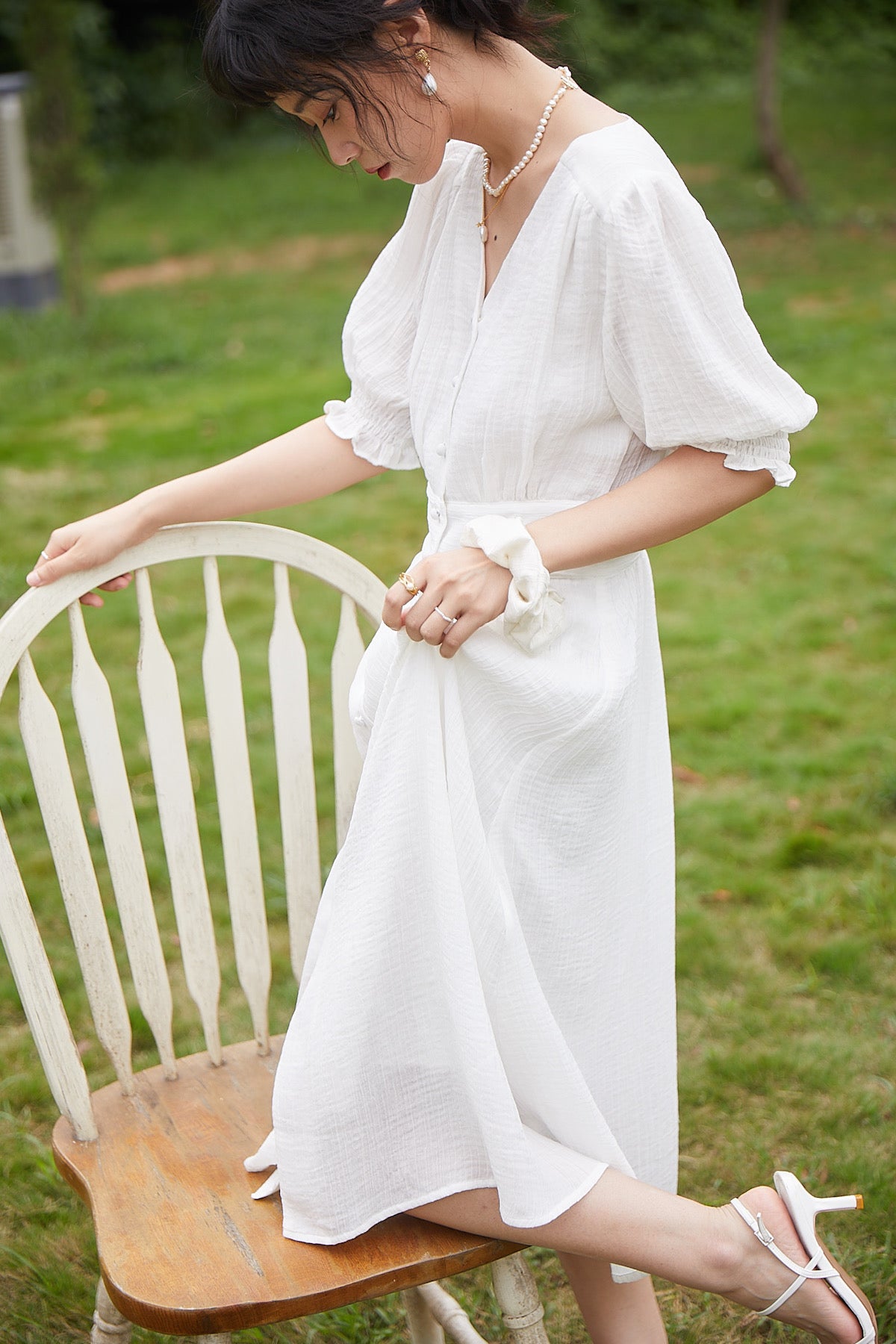 SKYE San Francisco Shop SF Chic Modern Elegant Classy Women Clothing French Parisian Minimalist Fashion Dress white 3