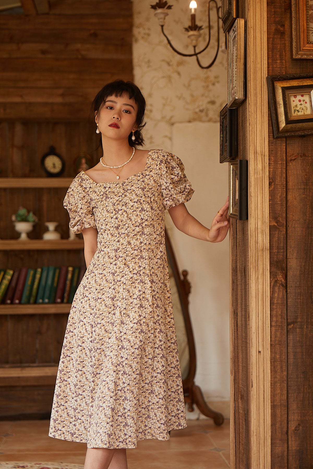 Sofia Smocked Puff Sleeve Dress – SKYE - Main Image