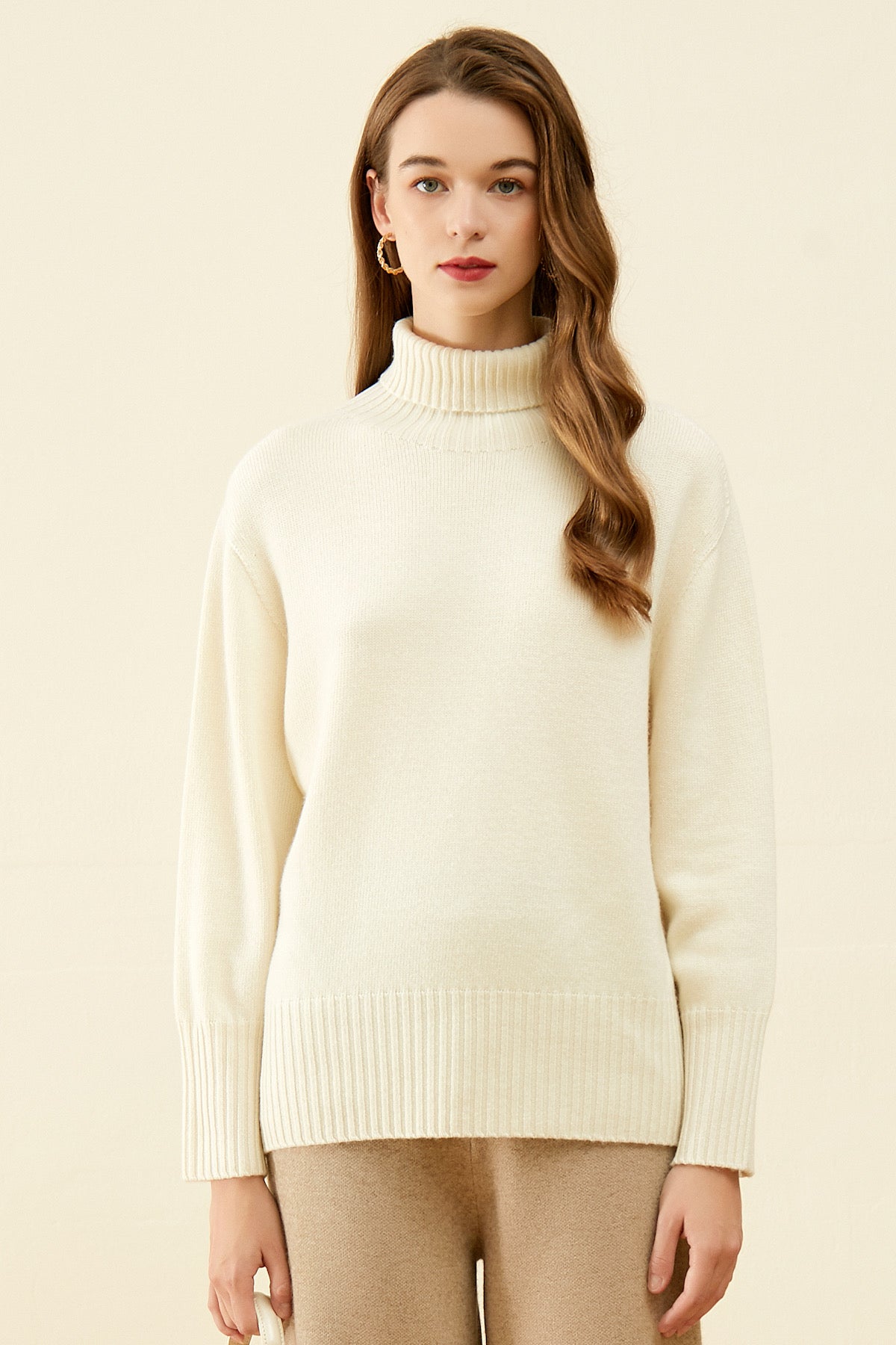 SKYE San Francisco Shop SF Chic Modern Elegant Classy Women Clothing French Parisian Minimalist Fashion Style Chantae Turtleneck Merino Wool Sweater White 4