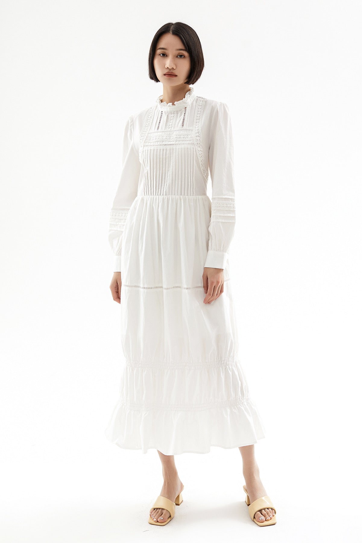 SKYE San Francisco Shop SF Chic Modern Elegant Classy Women Clothing French Parisian Minimalist Fashion Style Clemence cotton tiered midi dress 2