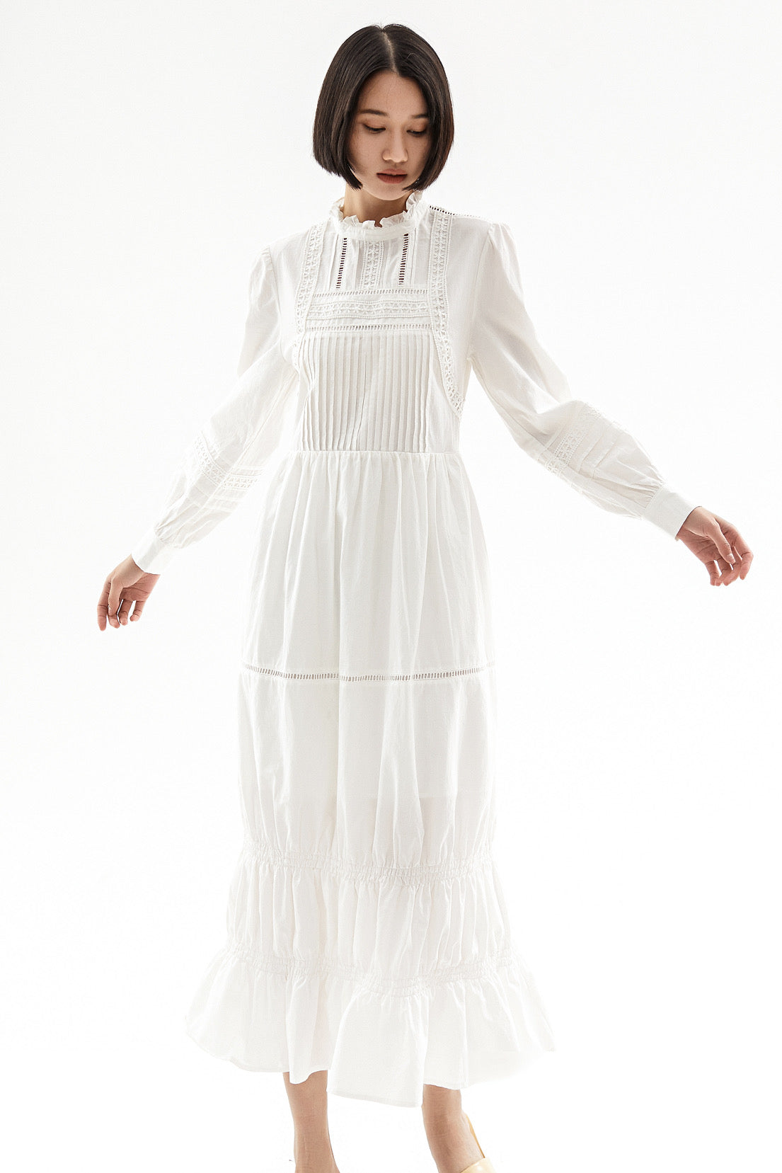 SKYE San Francisco Shop SF Chic Modern Elegant Classy Women Clothing French Parisian Minimalist Fashion Style Clemence cotton tiered midi dress 5