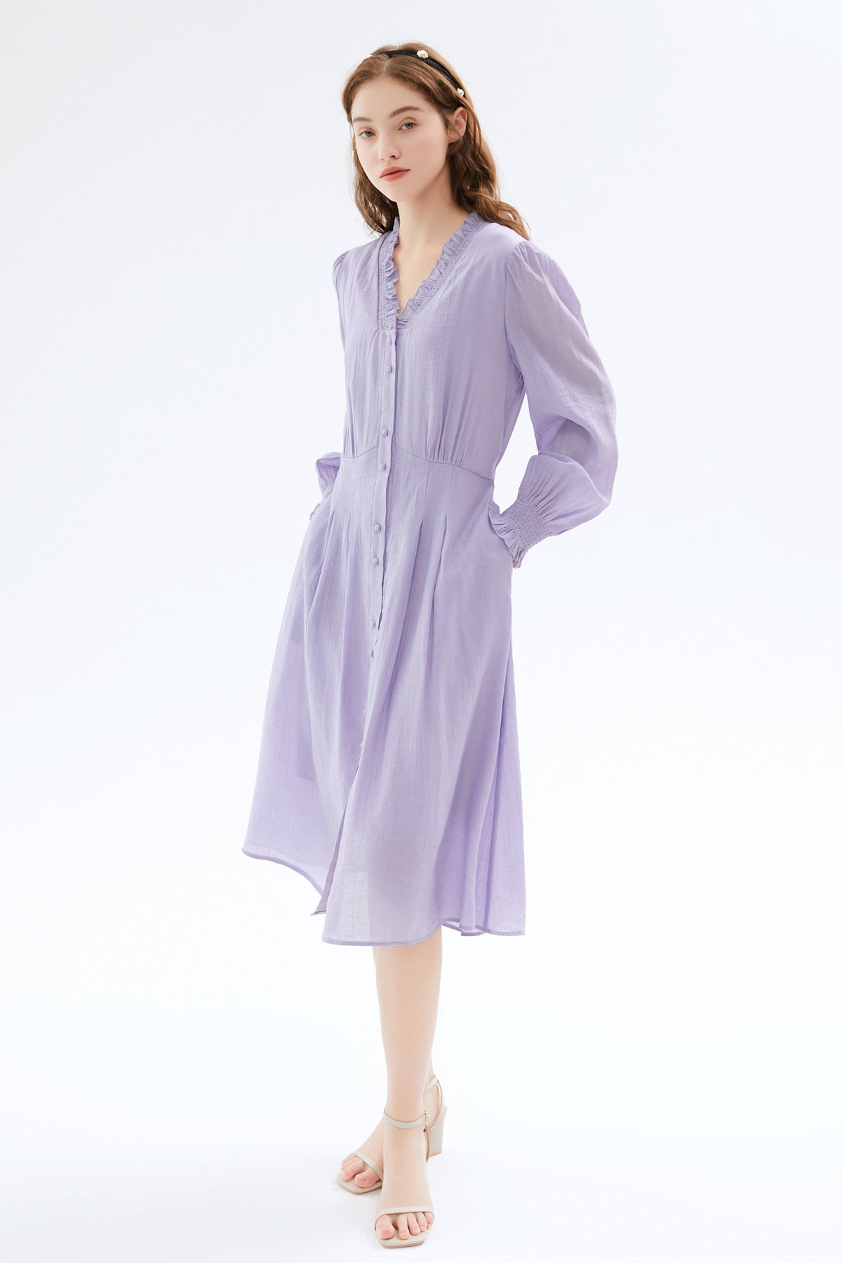 Maisie Puff Sleeve Dress Light Purple / XL / Final Sale Maisie Puff Sleeve Dress Light Purple / XL / Final Sale