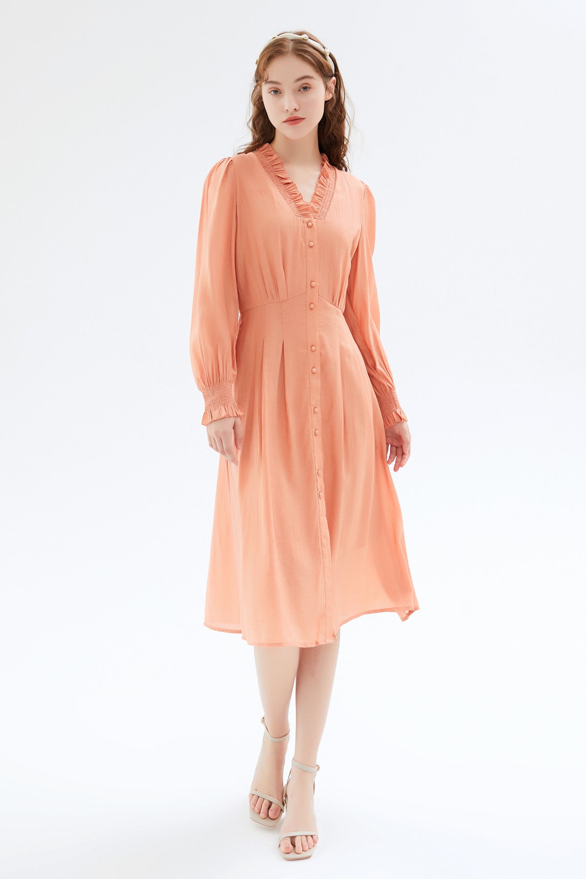 SKYE | Maisie Puff Sleeve Dress | Affordable Quiet Luxury | Parisian Chic Tangerine / XXS / Final Sale SKYE | Maisie Puff Sleeve Dress | Affordable Quiet Luxury | Parisian Chic Tangerine / XXS / Final Sale