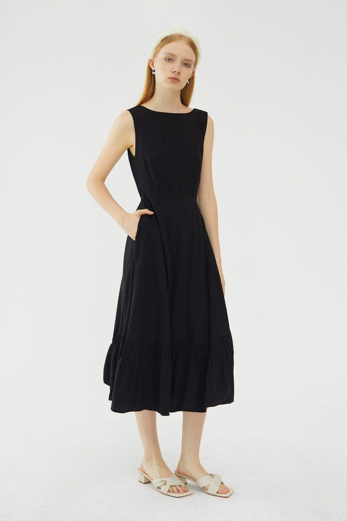 SKYE San Francisco Shop SF Chic Modern Elegant Classy Women Clothing French Parisian Minimalist Fashion Style Naomi Cutout Back Dress Black 5