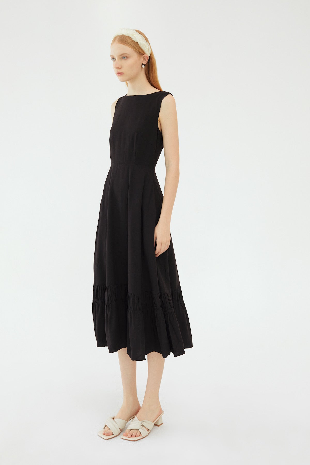 SKYE San Francisco Shop SF Chic Modern Elegant Classy Women Clothing French Parisian Minimalist Fashion Style Naomi Cutout Back Dress Black