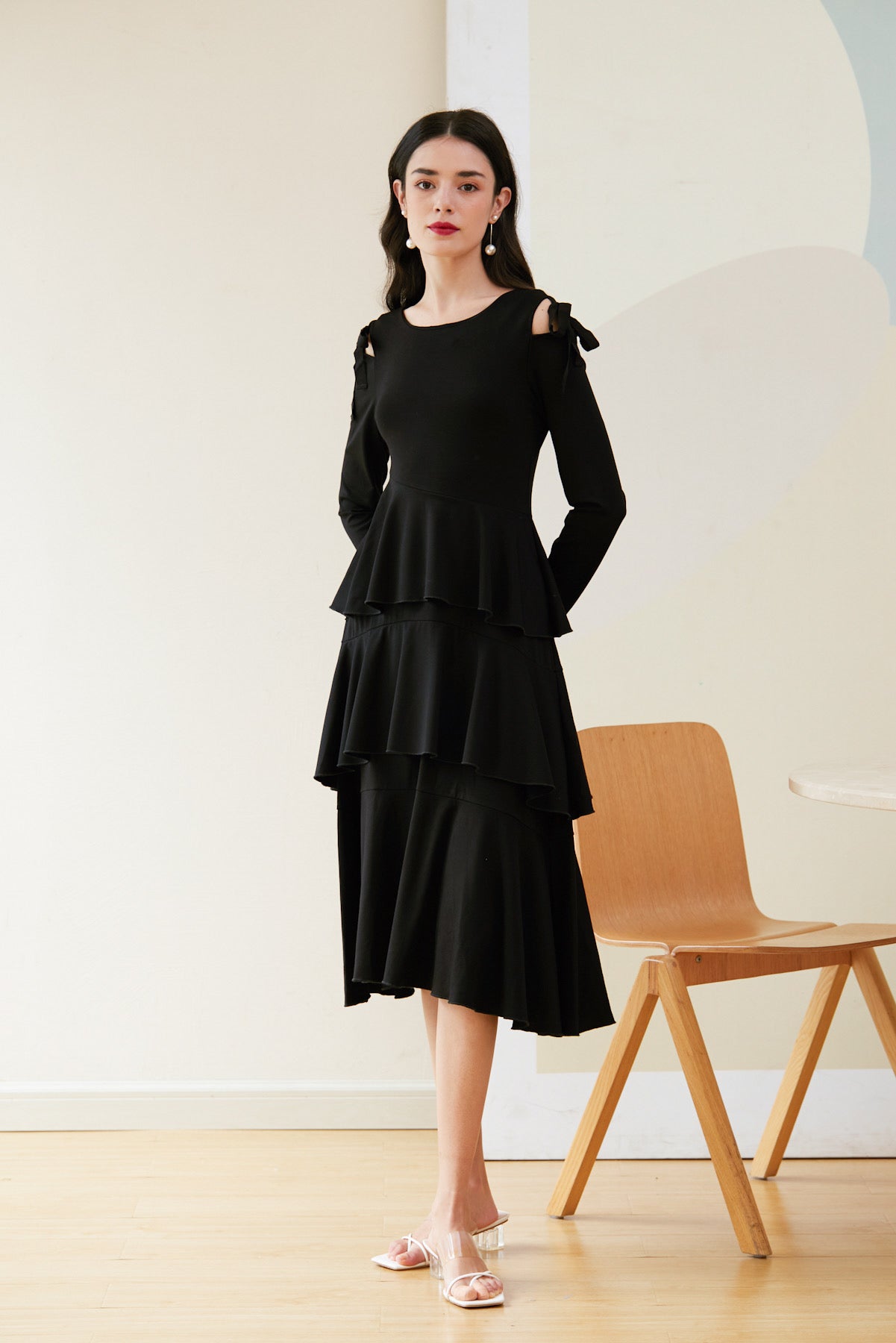 SKYE San Francisco Shop SF Chic Modern Elegant Classy Women Clothing French Parisian Minimalist Fashion Style Zoe Tiered Dress 2
