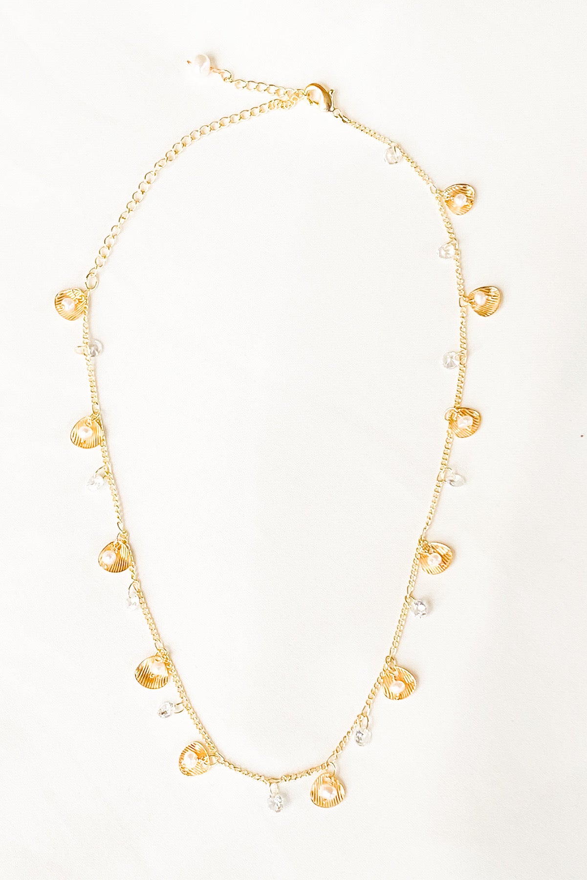SKYE San Francisco Shop SF Chic Modern Elegant Classy Women Jewelry French Parisian Minimalist Alida 18K Gold Crystal Seashell Necklace 3