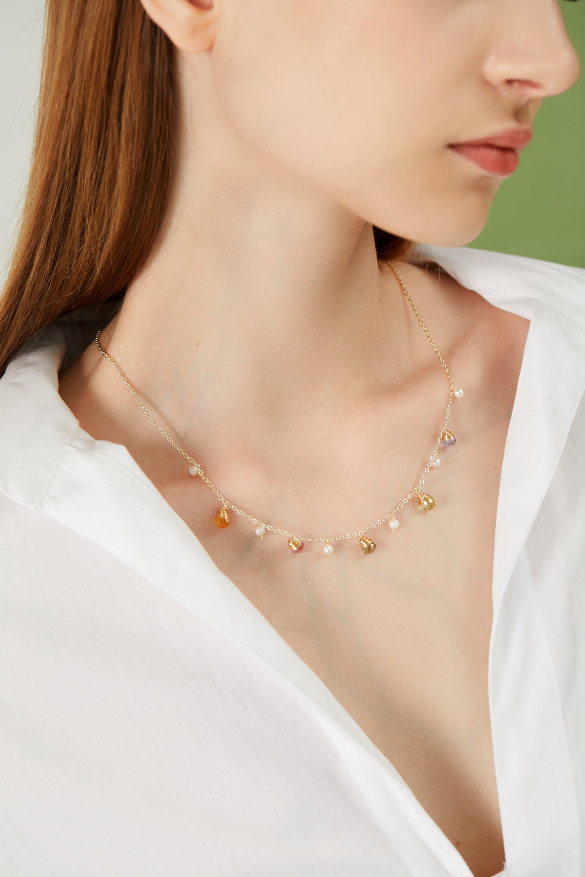SKYE San Francisco Shop SF Chic Modern Elegant Classy Women Jewelry French Parisian Minimalist Jules 18K Gold Freshwater Pearl Crystal Necklace 6
