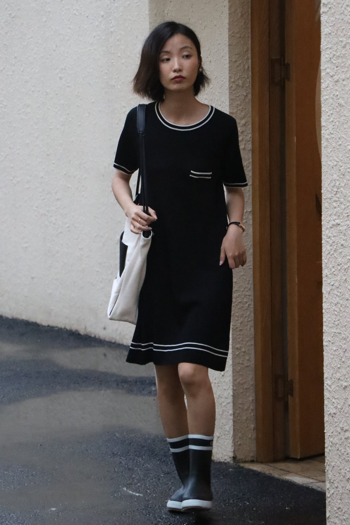 SKYE Shop Chic Modern Elegant Timeless Women Clothing French Parisian Minimalist Fashion Nicky Sweater Dress Black 5
