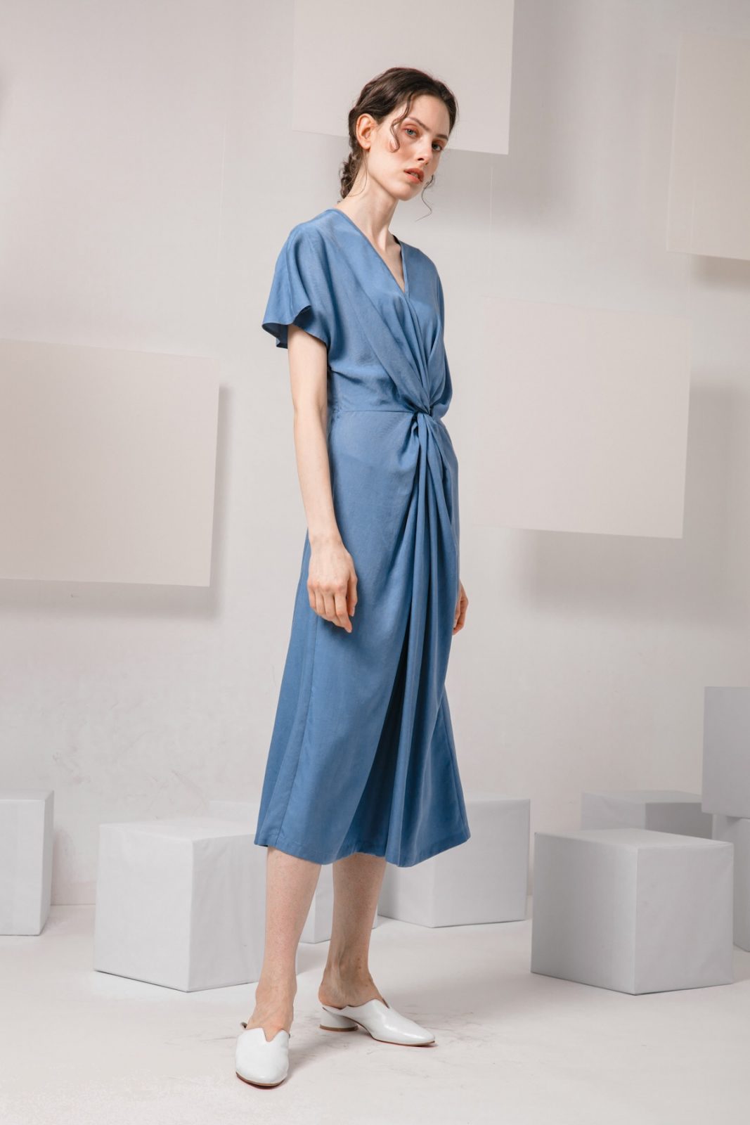 SKYE modern minimalist women clothing fashion Calla Dress blue 5