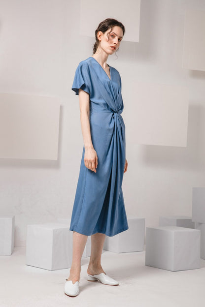 SKYE modern minimalist women clothing fashion Calla Dress blue 5