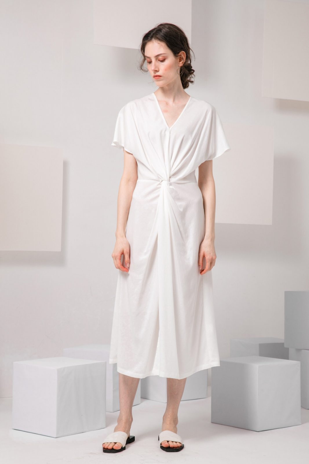 SKYE modern minimalist women clothing fashion Calla Dress white
