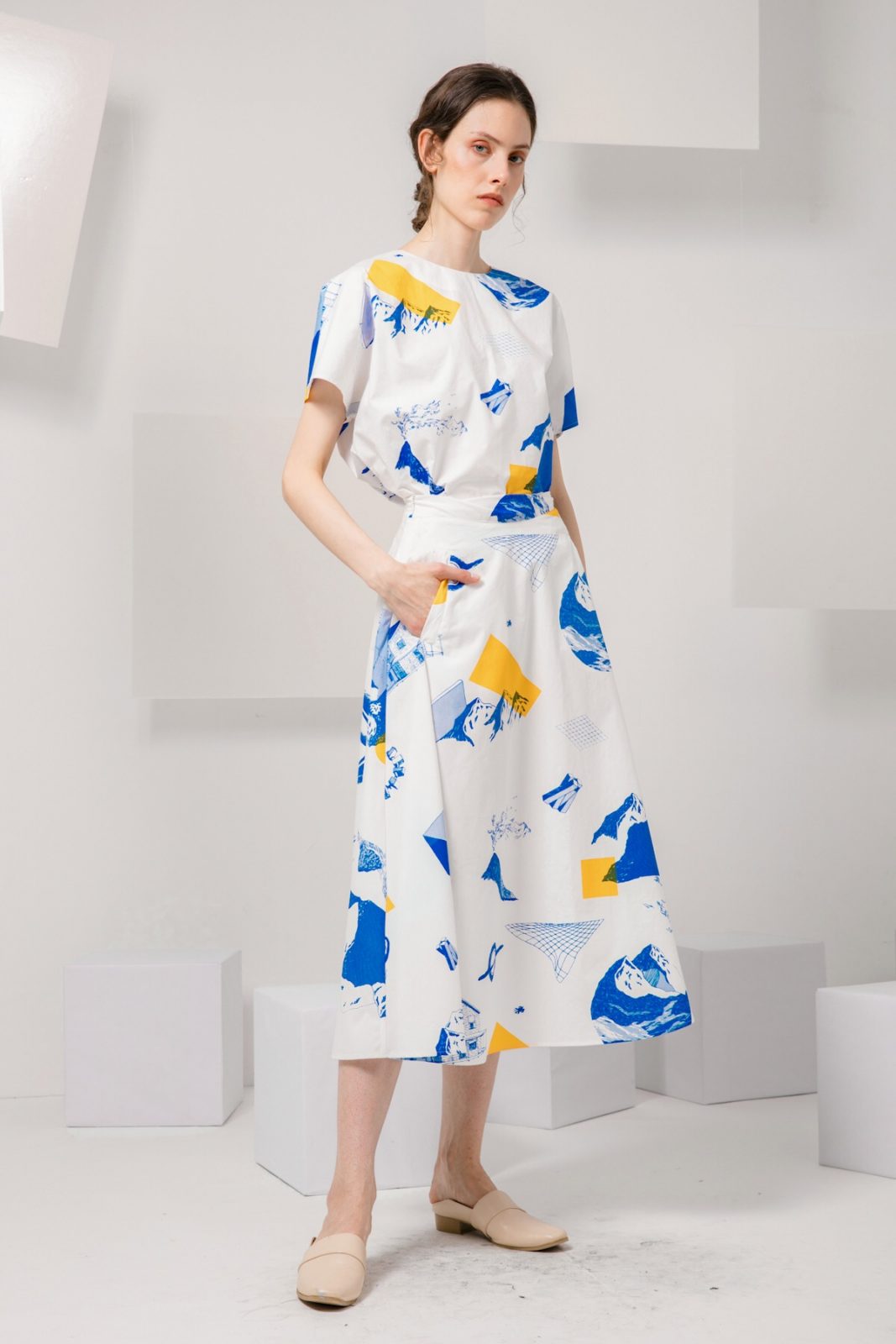 SKYE modern minimalist women clothing fashion Erin Midi Skirt interstellar 4