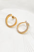 Zarina Gold Pave Twist Hoop Earrings 6