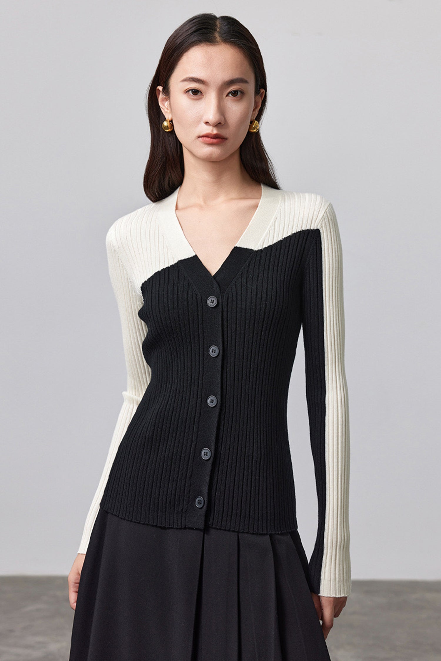 Blaise Ribbed Merino Wool Cardigan