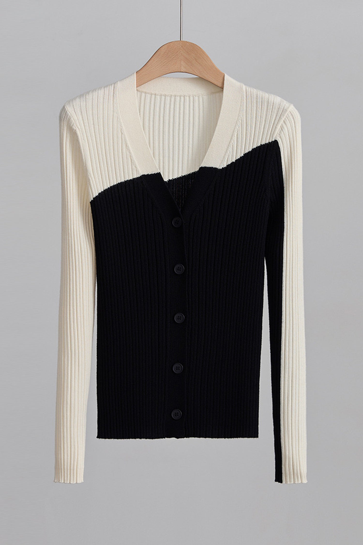 Blaise Ribbed Merino Wool Cardigan