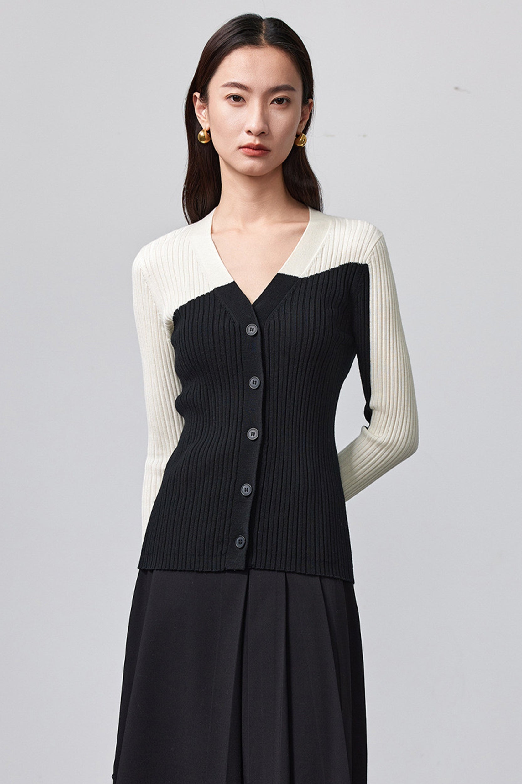 Blaise Ribbed Merino Wool Cardigan