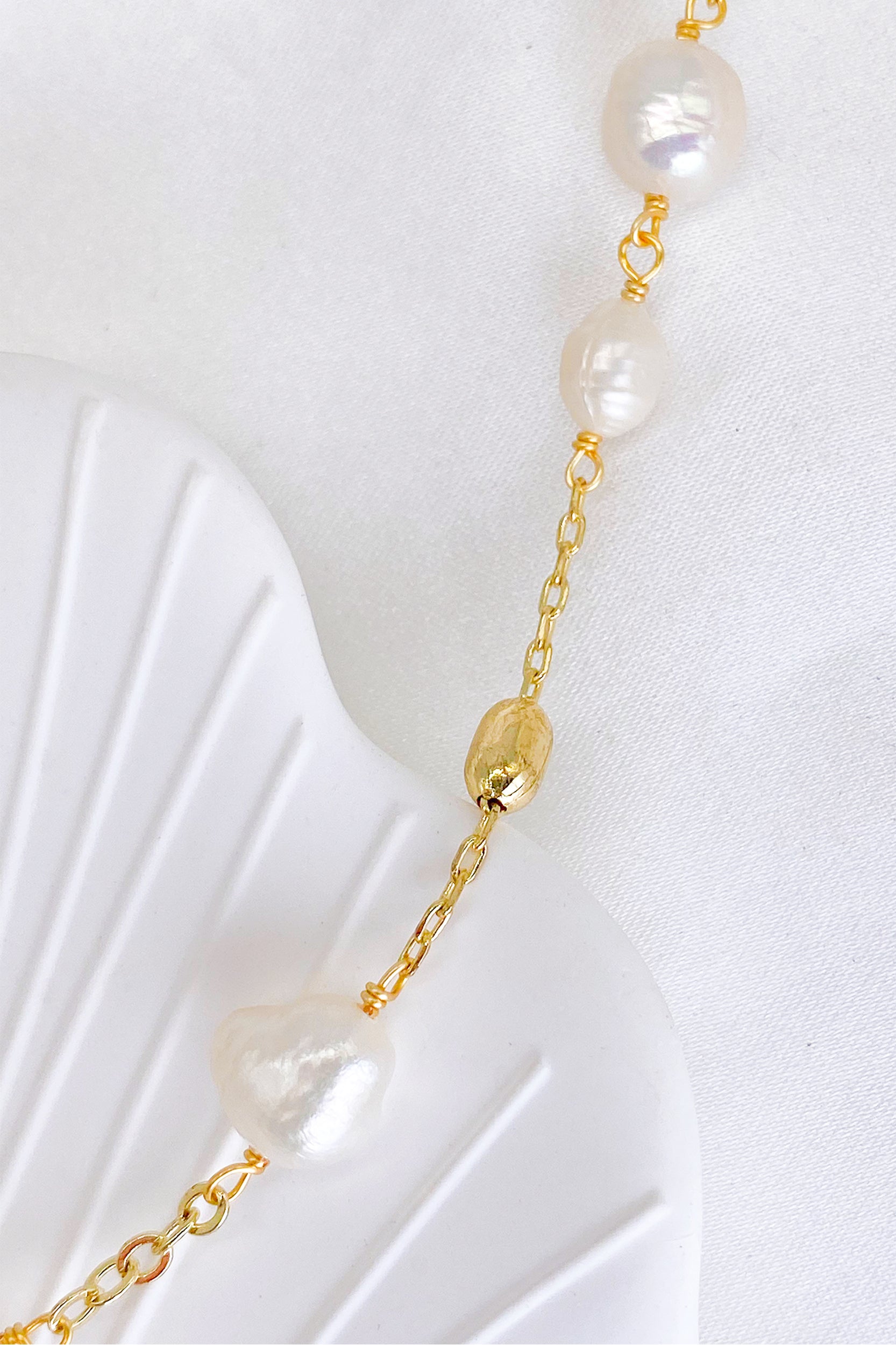 Calista 18K Gold-Filled Nuggets Freshwater Pearl Y-Necklace