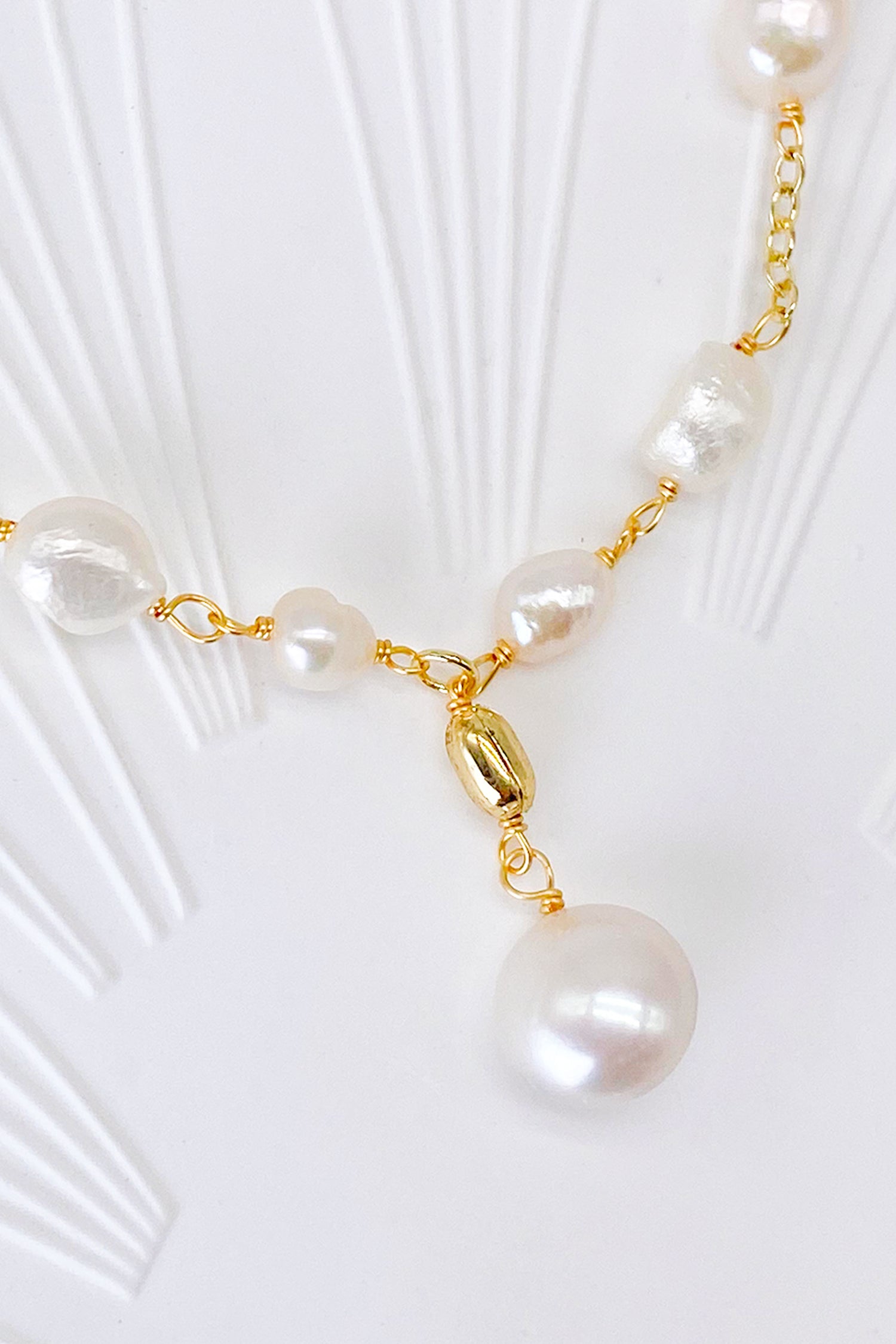 Calista 18K Gold-Filled Nuggets Freshwater Pearl Y-Necklace