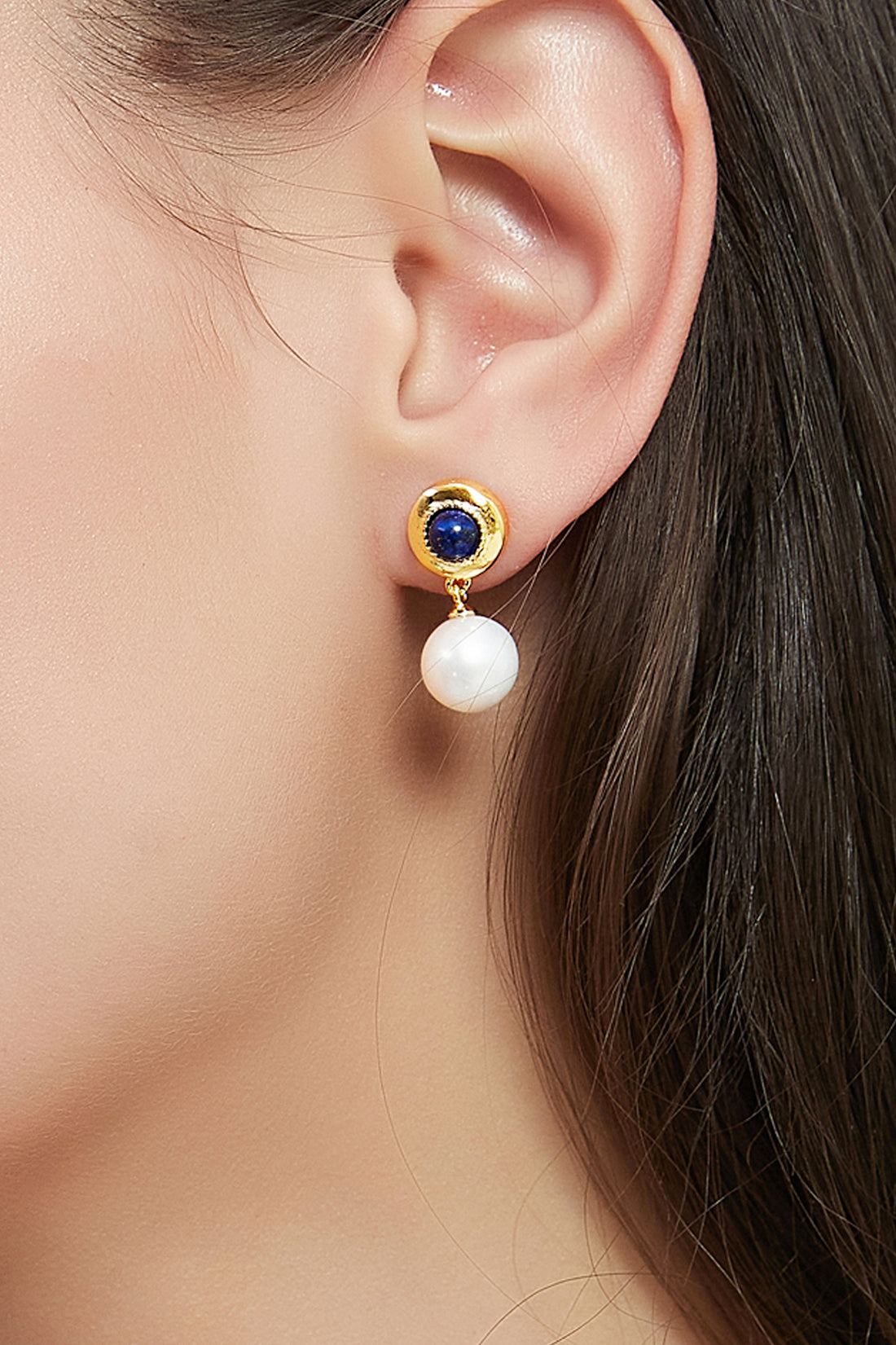 Carina 18K Gold-Filled Lapis Pearl Drop Earrings