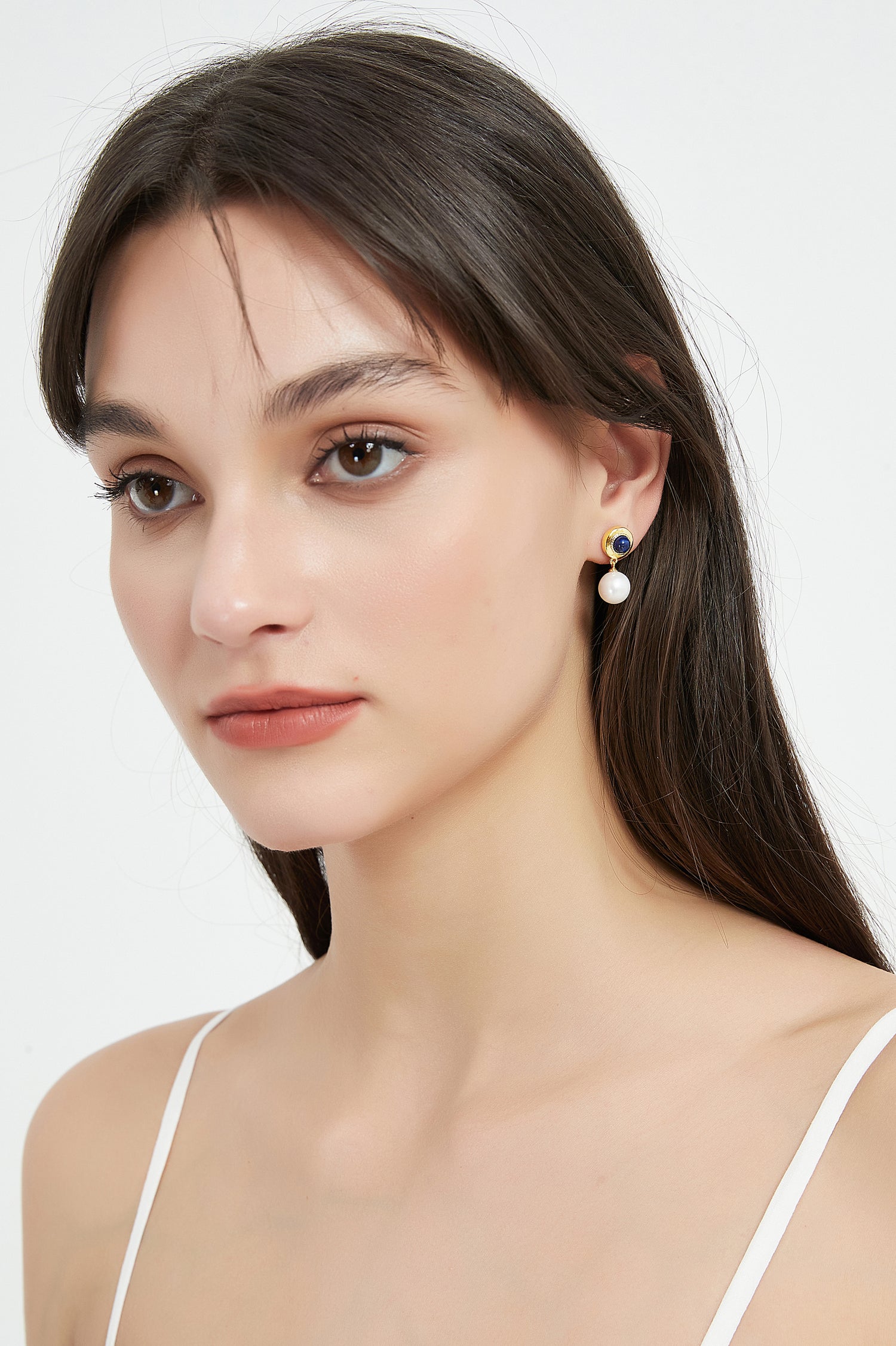 Carina 18K Gold-Filled Lapis Pearl Drop Earrings