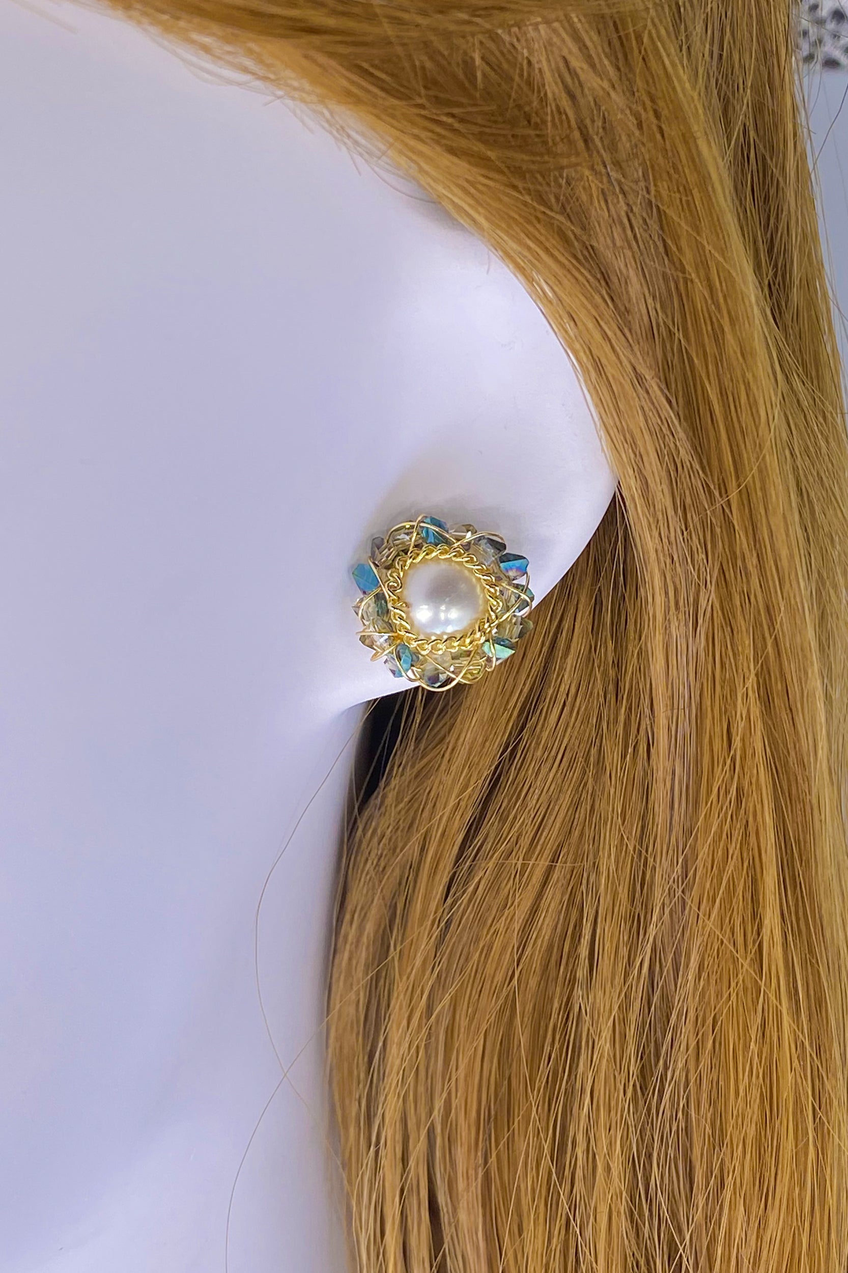Francesca Gold Pearl Stud Earrings