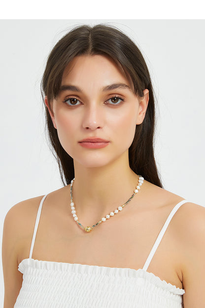 Grace Blue Crystal Freshwater Pearl Necklace